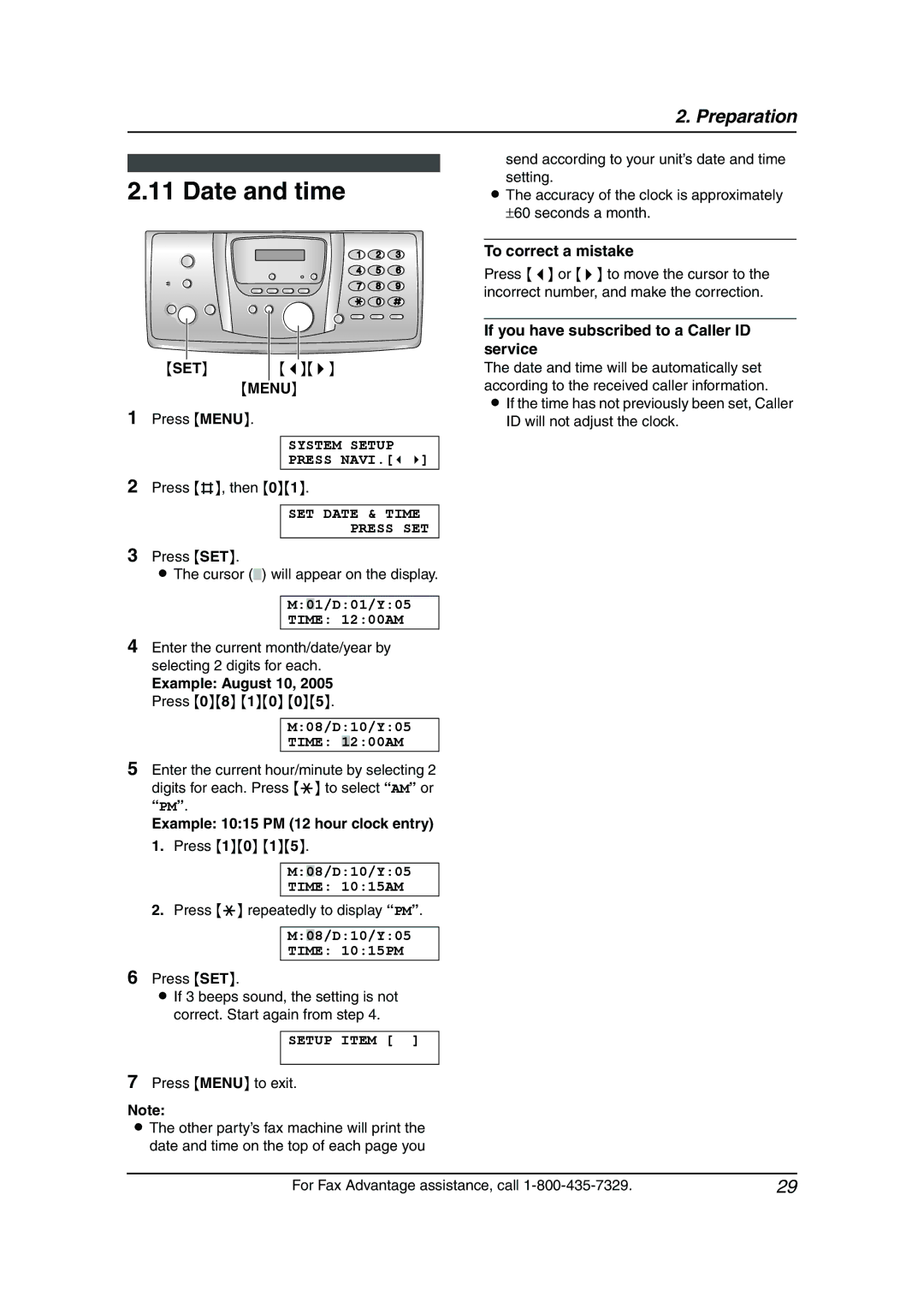 Panasonic KX-FPG378, KX-FPG379 manual Date and time 