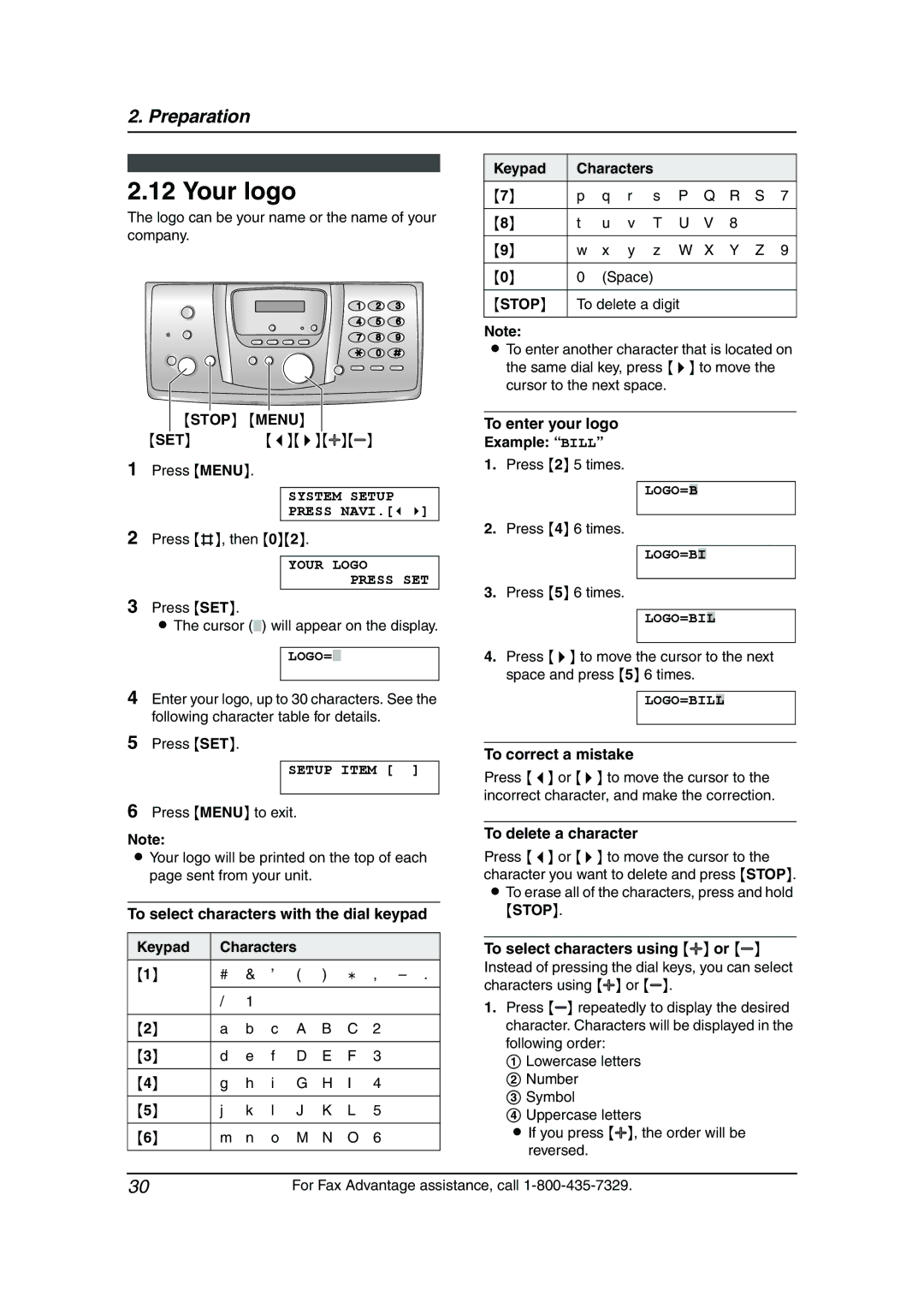 Panasonic KX-FPG379, KX-FPG378 manual Your logo, Stop Menu 