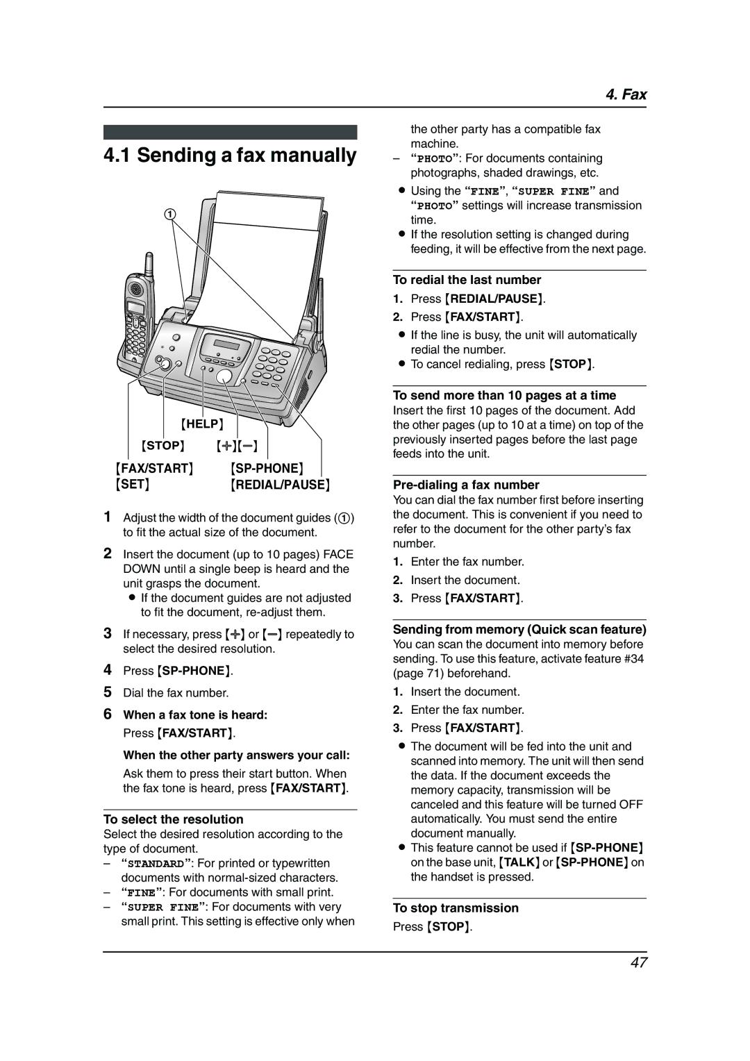 Panasonic KX-FPG378, KX-FPG379 Sending a fax manually 