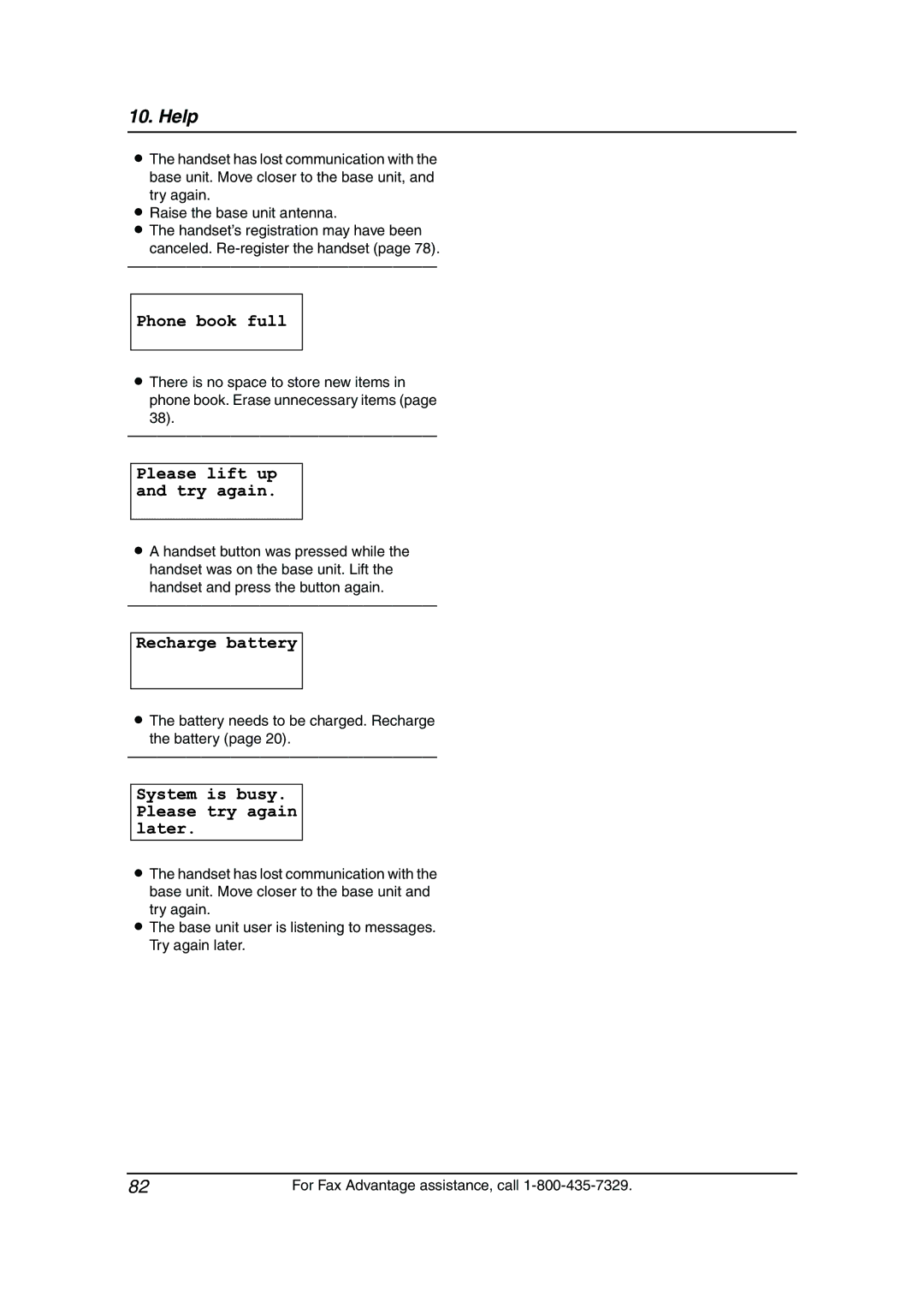 Panasonic KX-FPG379, KX-FPG378 manual Systemisbusy 