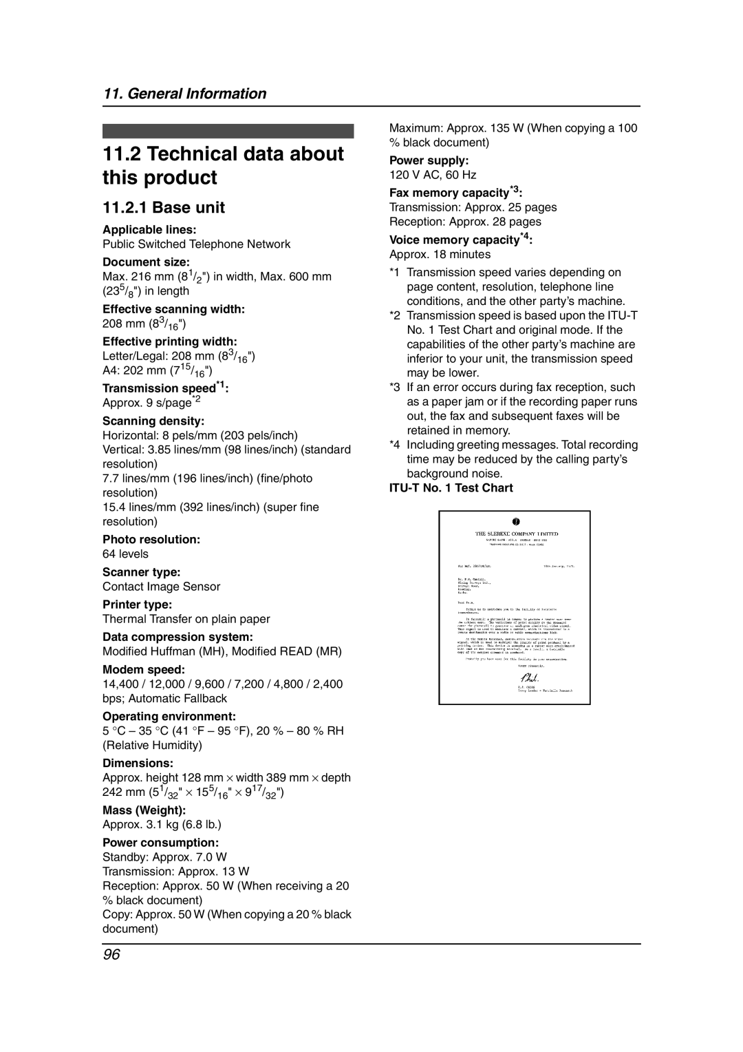 Panasonic KX-FPG379, KX-FPG378 manual Technical data about this product 