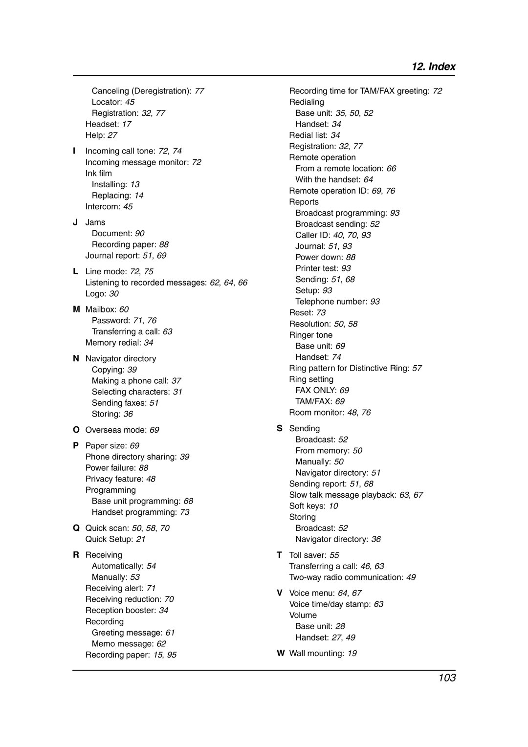 Panasonic KX-FPG381 operating instructions 103 