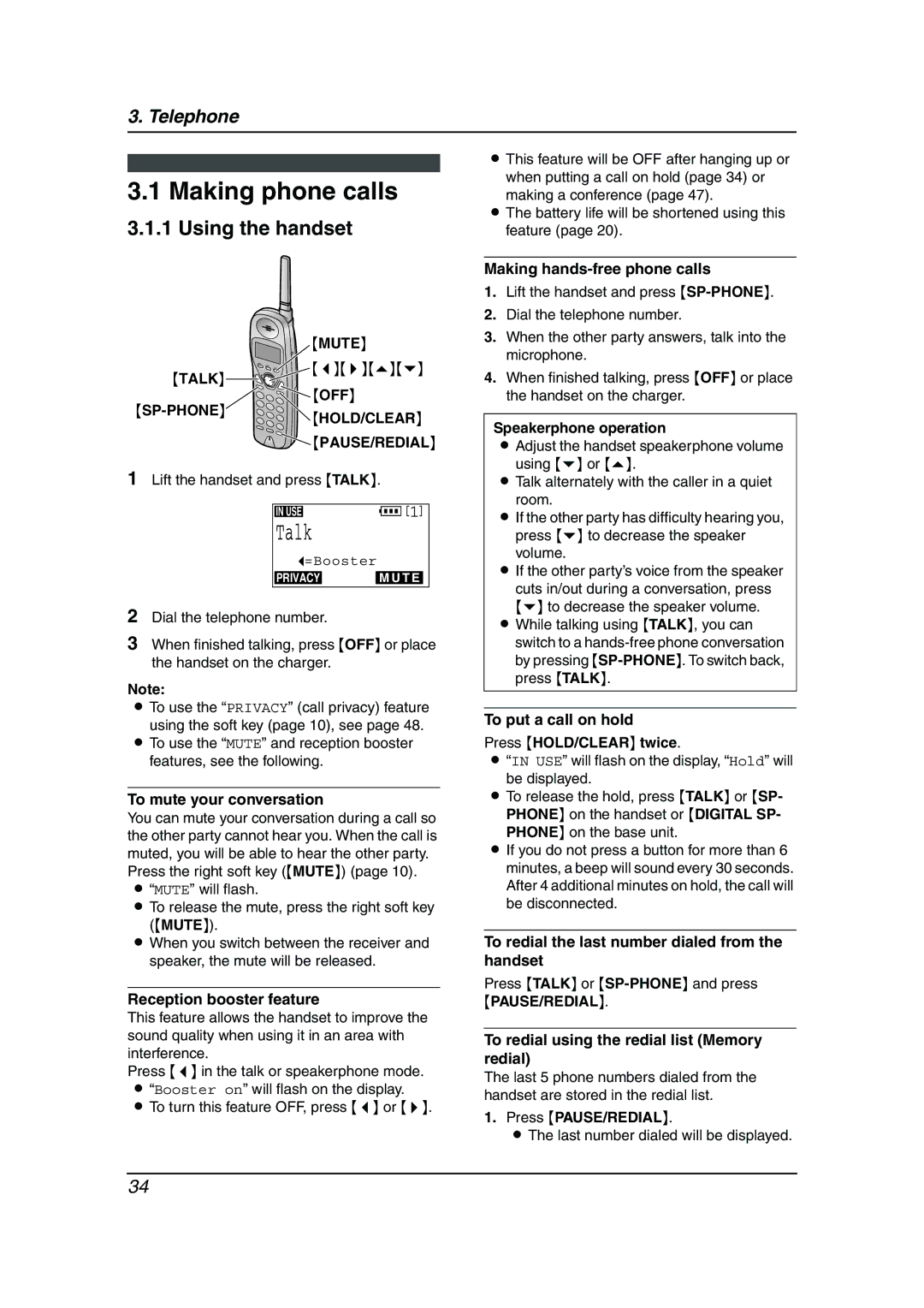 Panasonic KX-FPG381 operating instructions Making phone calls, Sp-Phone Hold/Clear Pause/Redial 