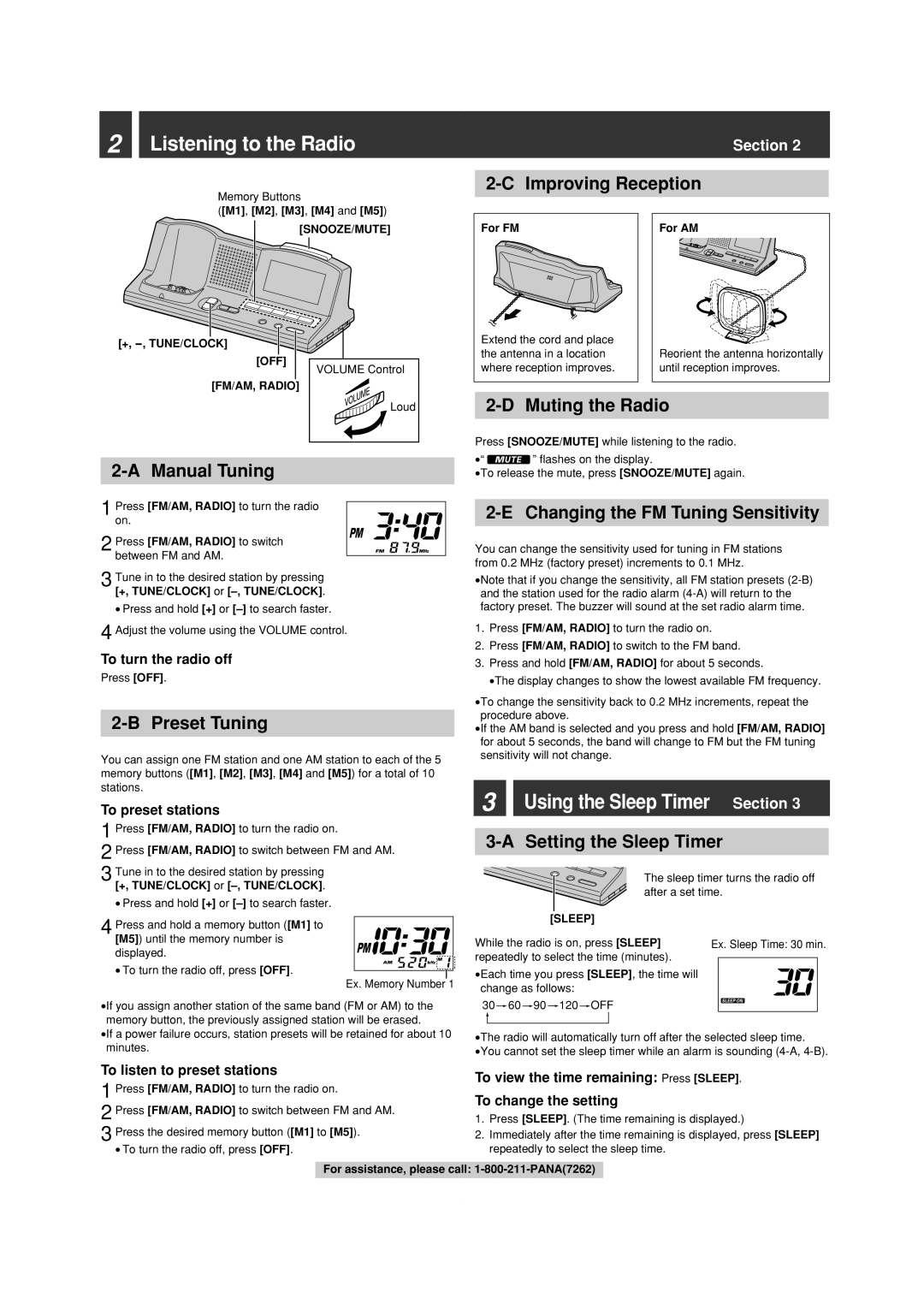 Panasonic KX-FPG391 Listening to the Radio, Improving Reception, Muting the Radio, Changing the FM Tuning Sensitivity 