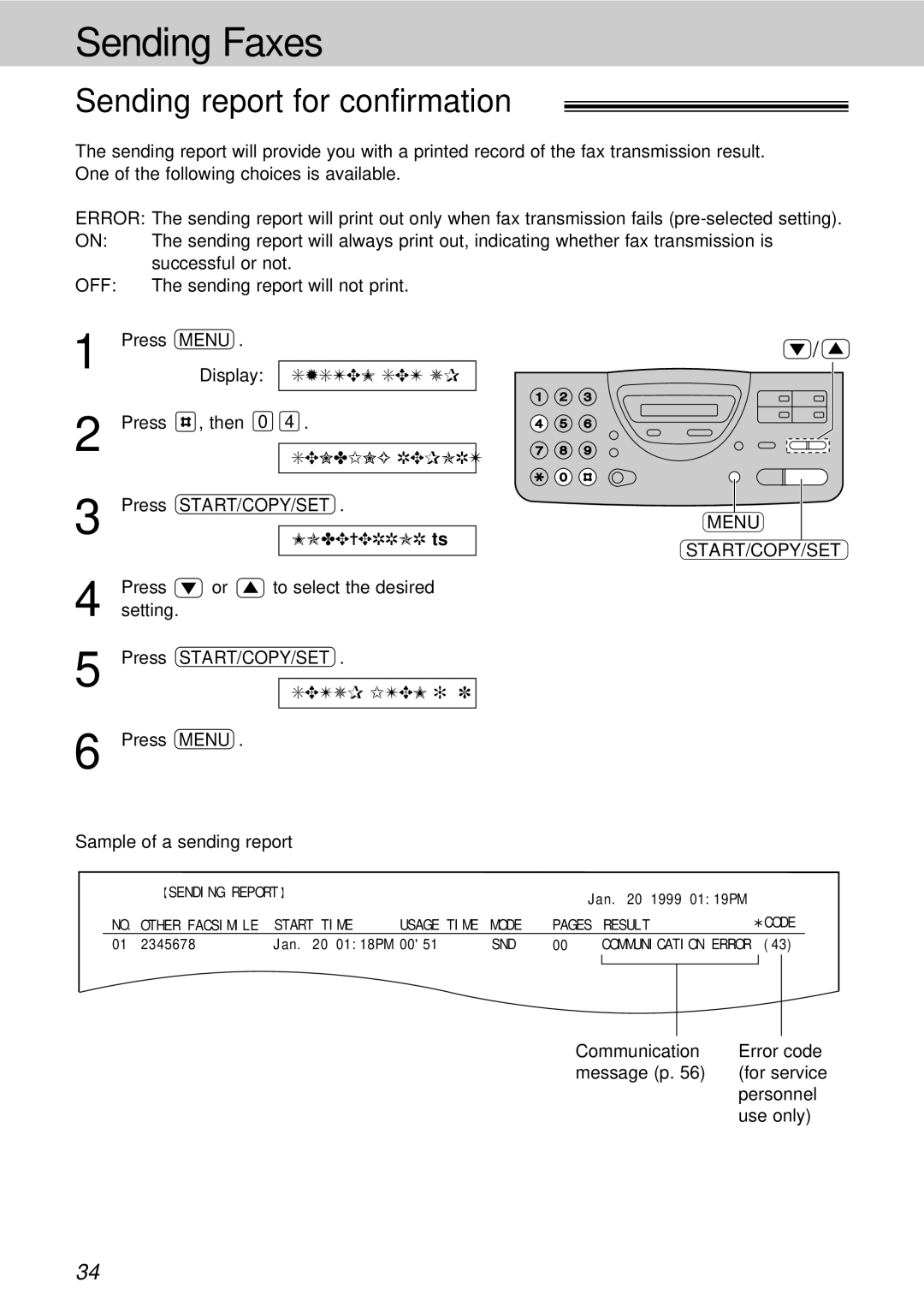 Panasonic KX-FT21HK operating instructions Sending report for confirmation, Sample of a sending report 