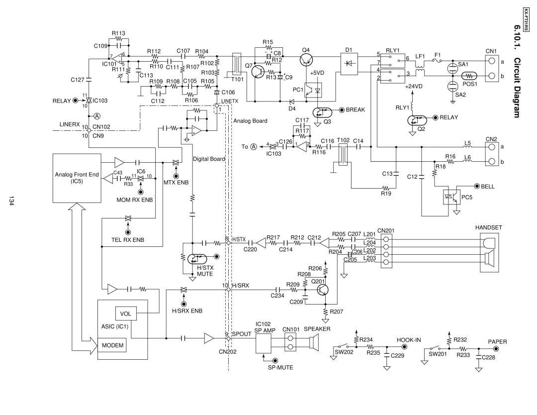 Panasonic KX-FT21RS manual Circuit, Diagram 