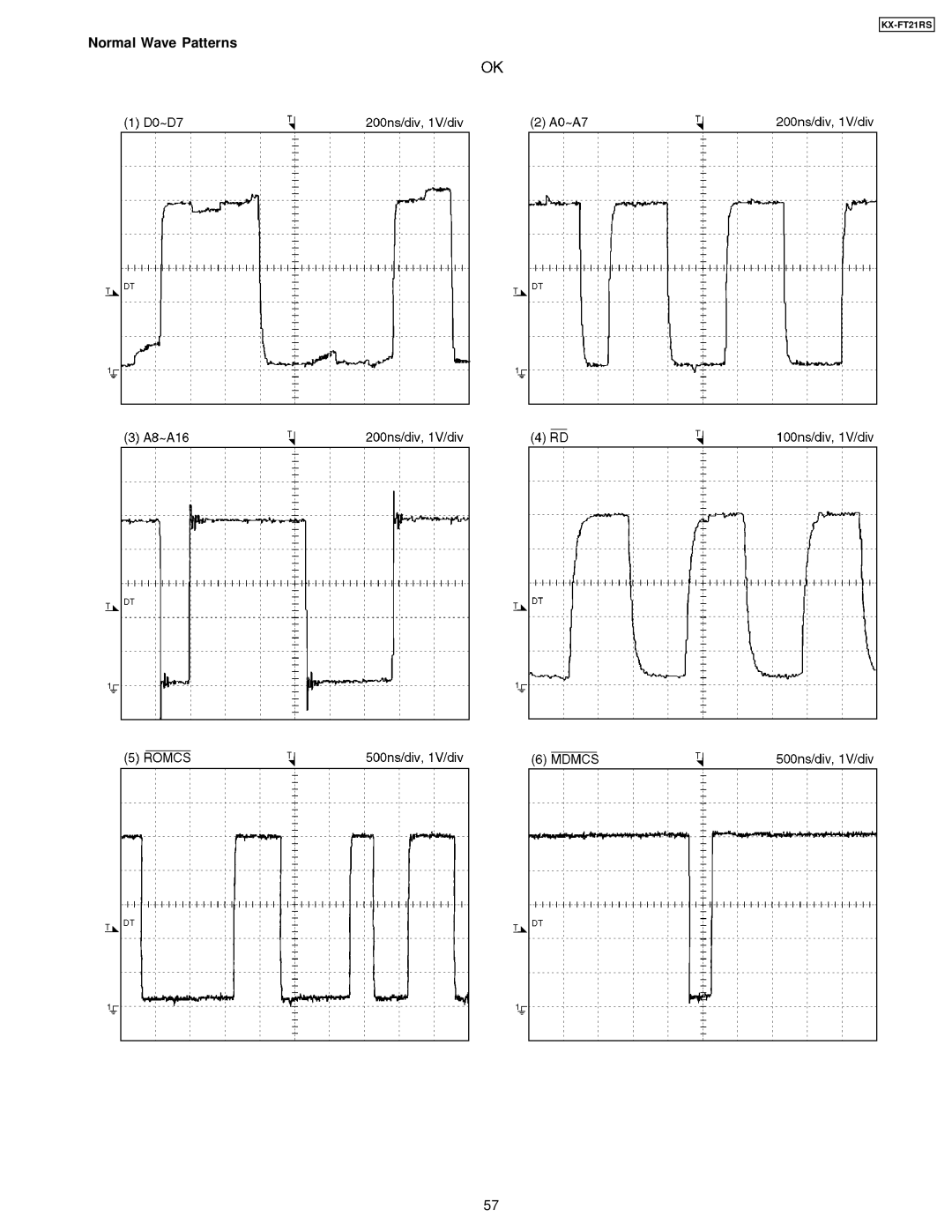 Panasonic KX-FT21RS manual Normal Wave Patterns 