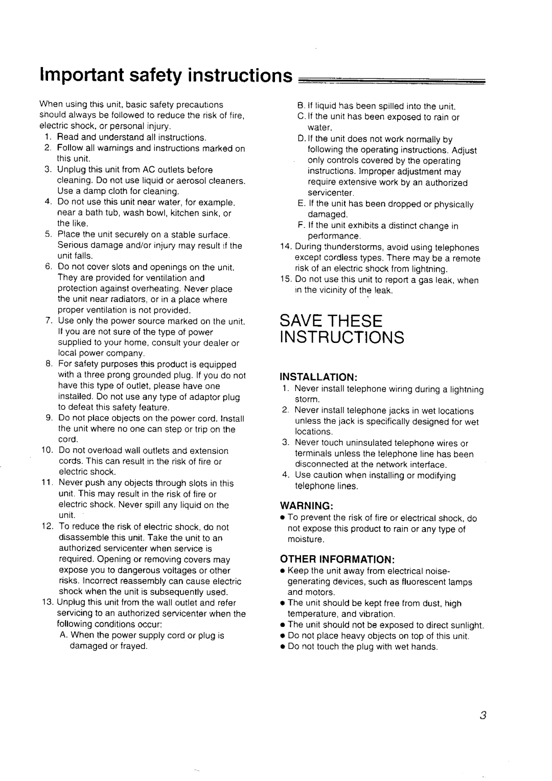 Panasonic KX-FT33NZ manual 