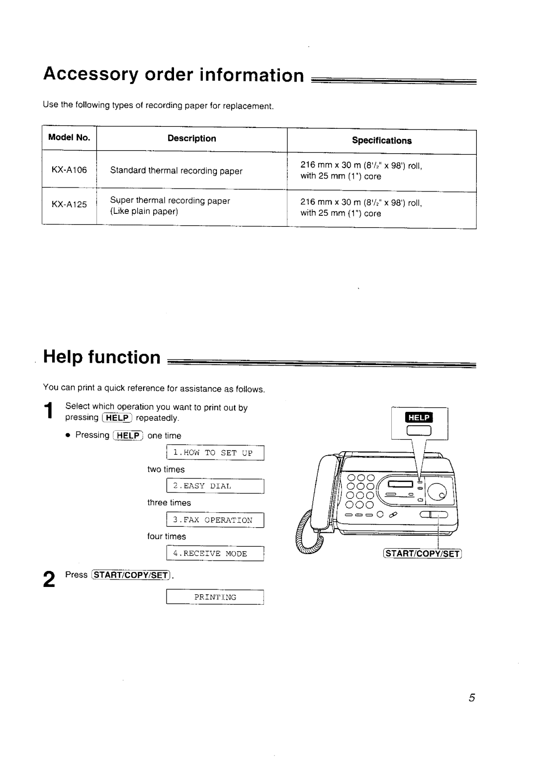 Panasonic KX-FT33NZ manual 