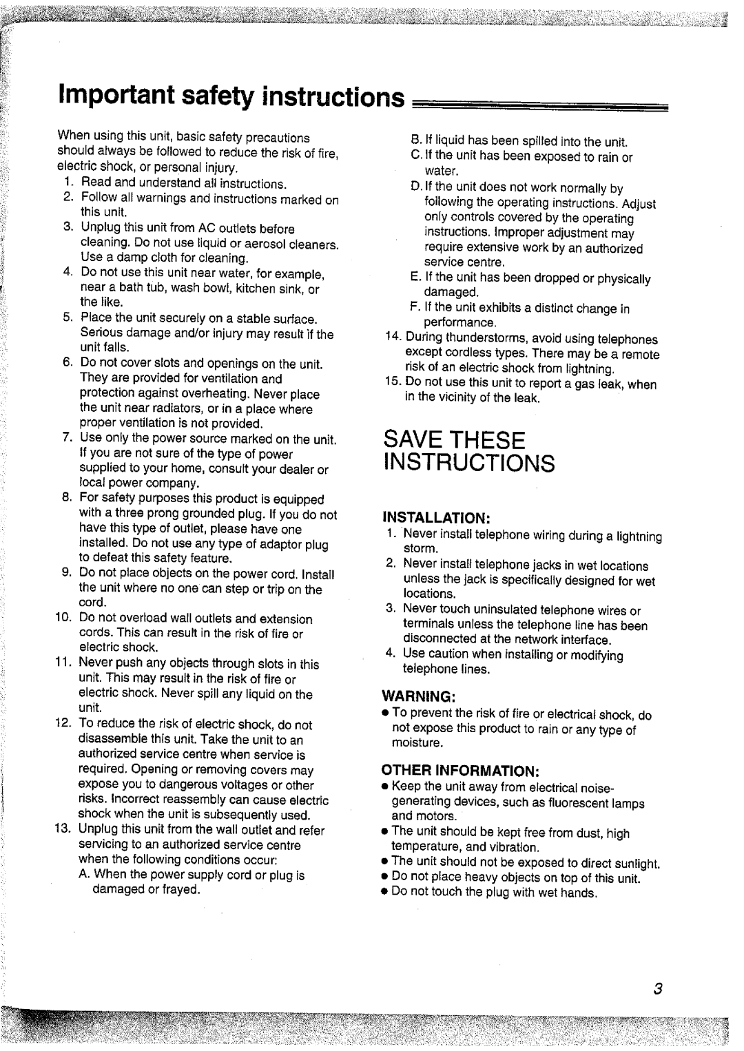 Panasonic KX-FT37NZ manual 