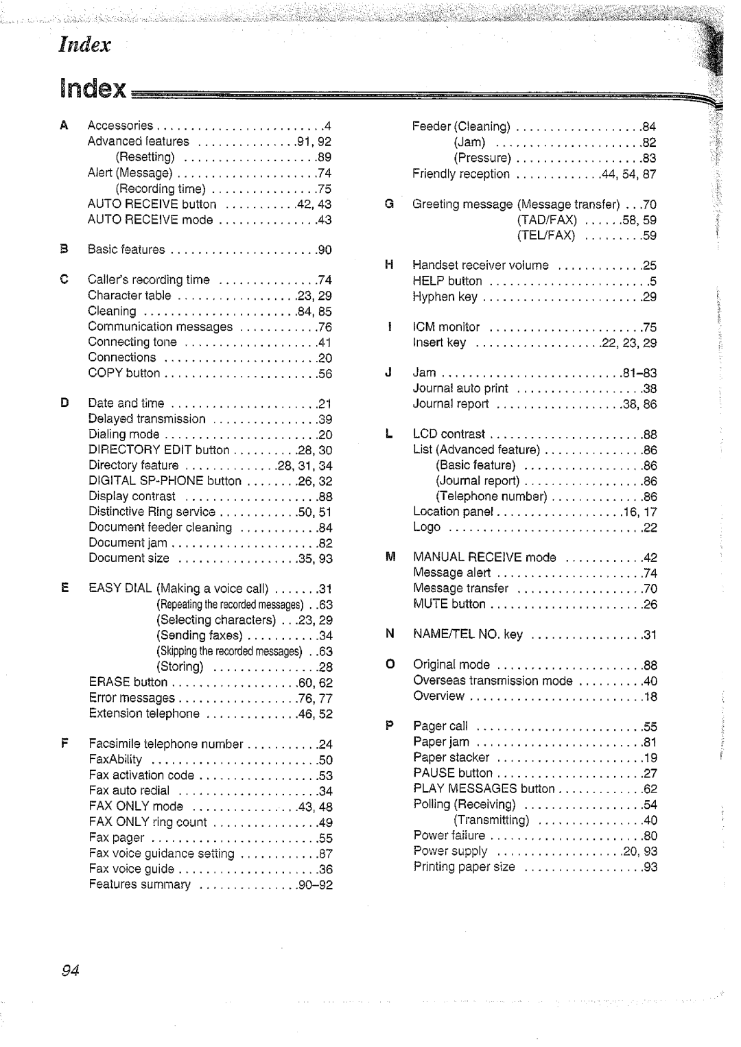 Panasonic KX-FT37NZ manual 