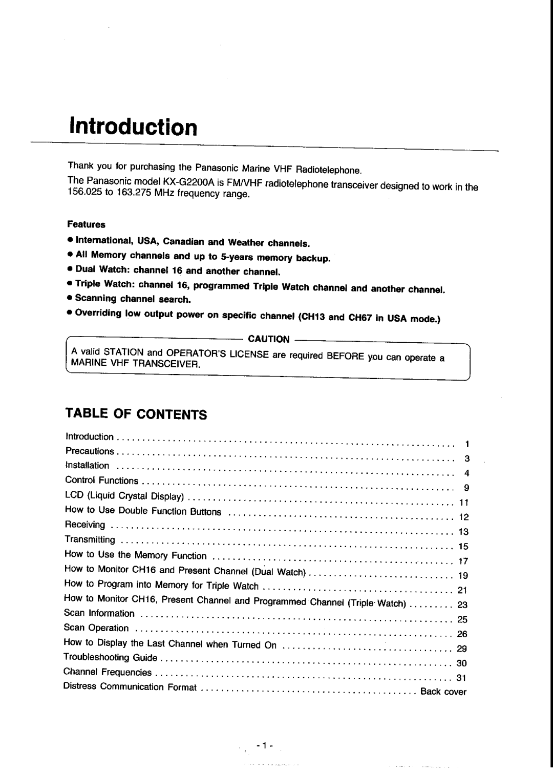 Panasonic KX-G2200A manual 