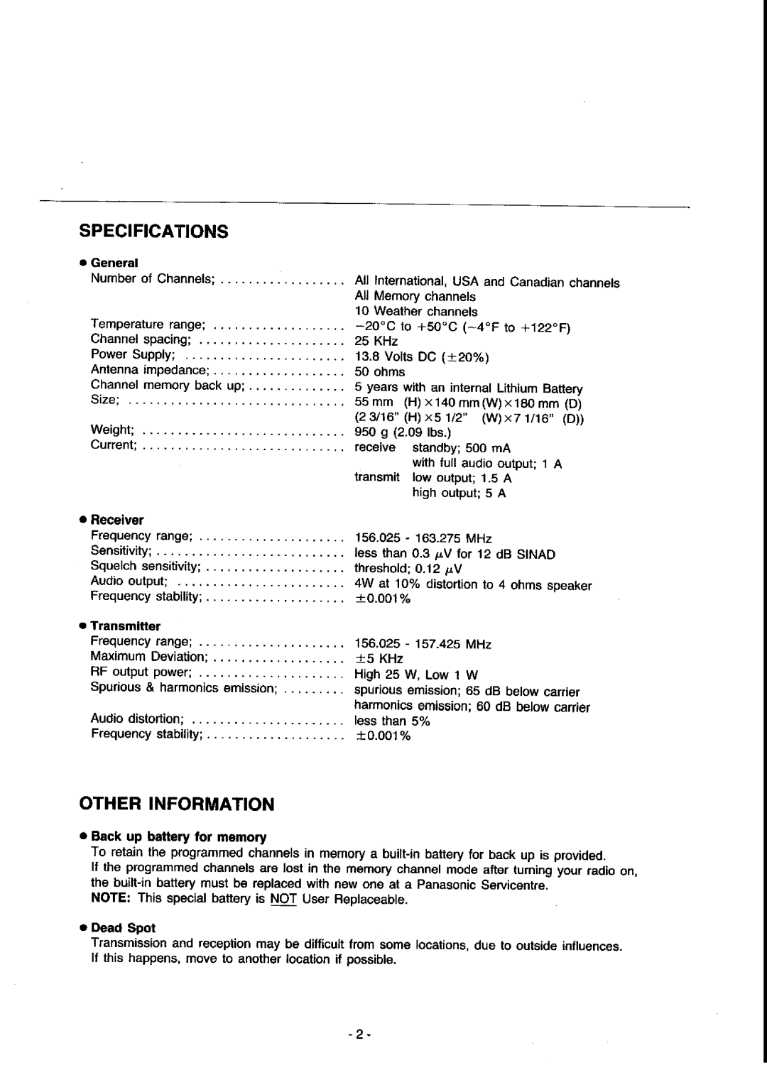 Panasonic KX-G2200A manual 