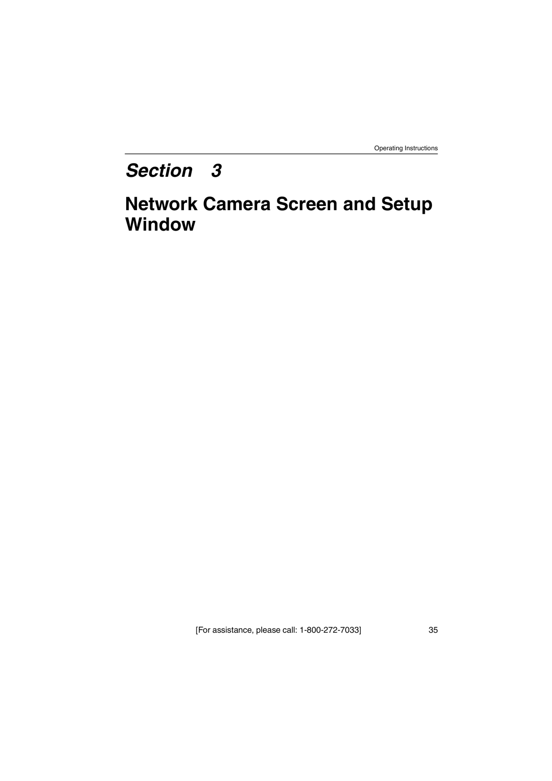 Panasonic KX-HCM230 operating instructions Network Camera Screen and Setup Window 