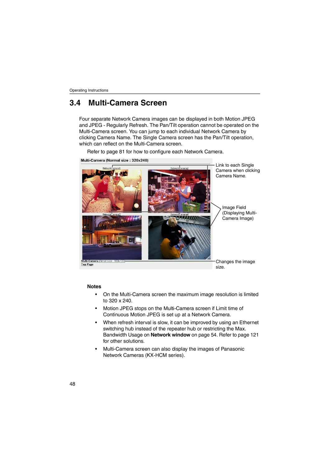 Panasonic KX-HCM230 operating instructions Multi-Camera Screen 