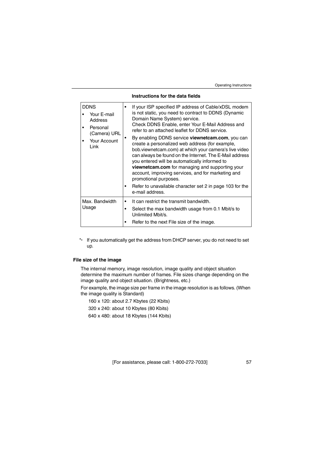 Panasonic KX-HCM230 operating instructions File size of the image 