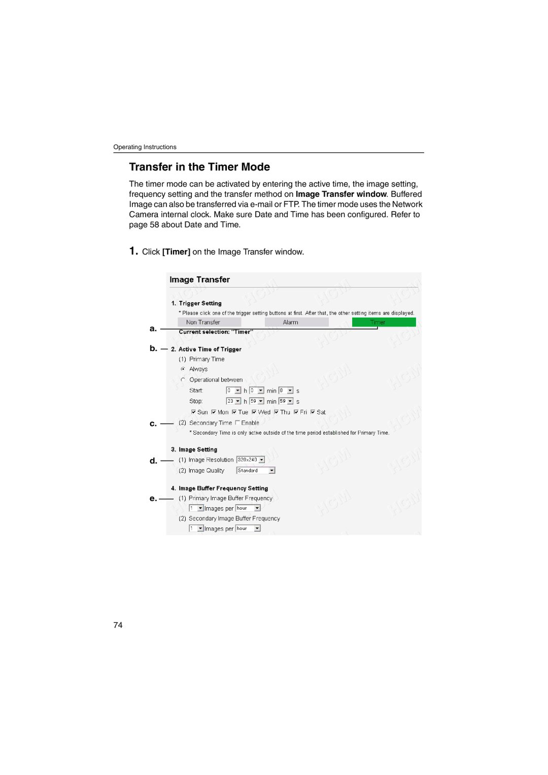 Panasonic KX-HCM230 operating instructions Transfer in the Timer Mode 