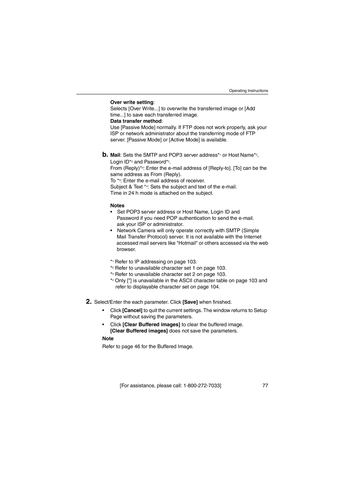 Panasonic KX-HCM230 operating instructions Over write setting 