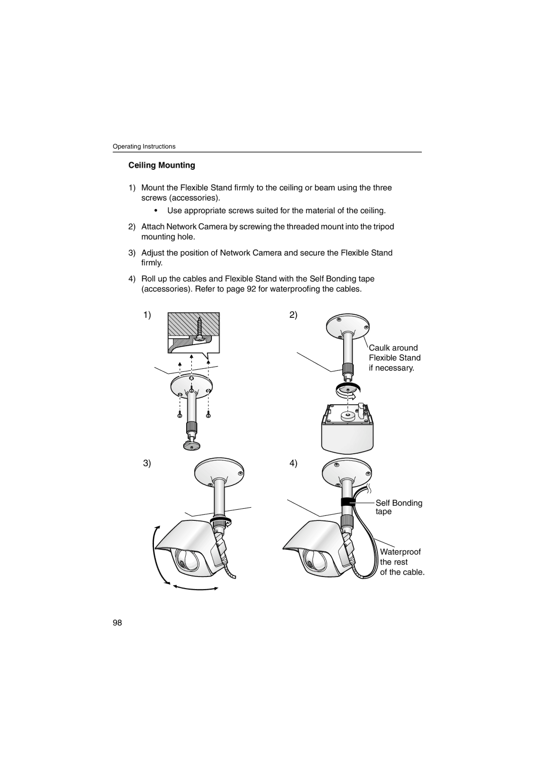 Panasonic KX-HCM230 operating instructions Ceiling Mounting 