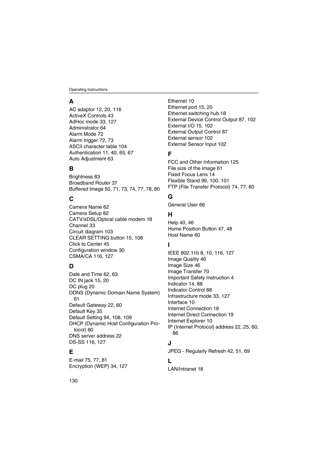 Panasonic KX-HCM250 operating instructions Operating Instructions 