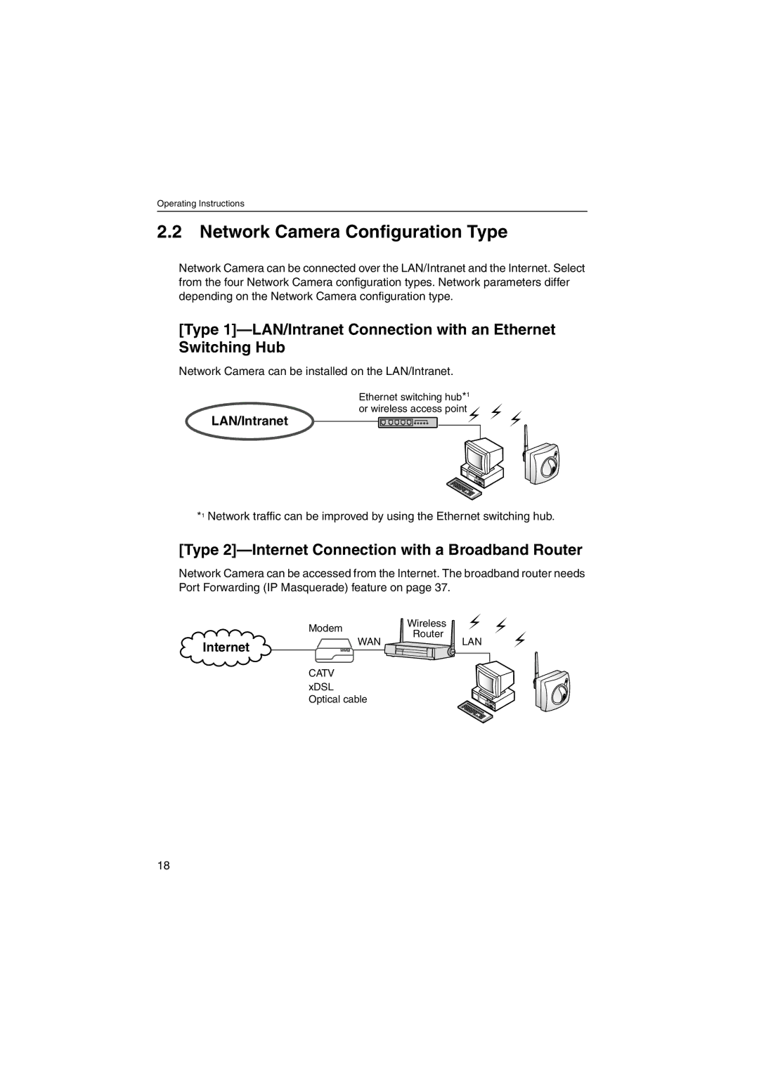 Panasonic KX-HCM250 Network Camera Configuration Type, Type 2-Internet Connection with a Broadband Router 