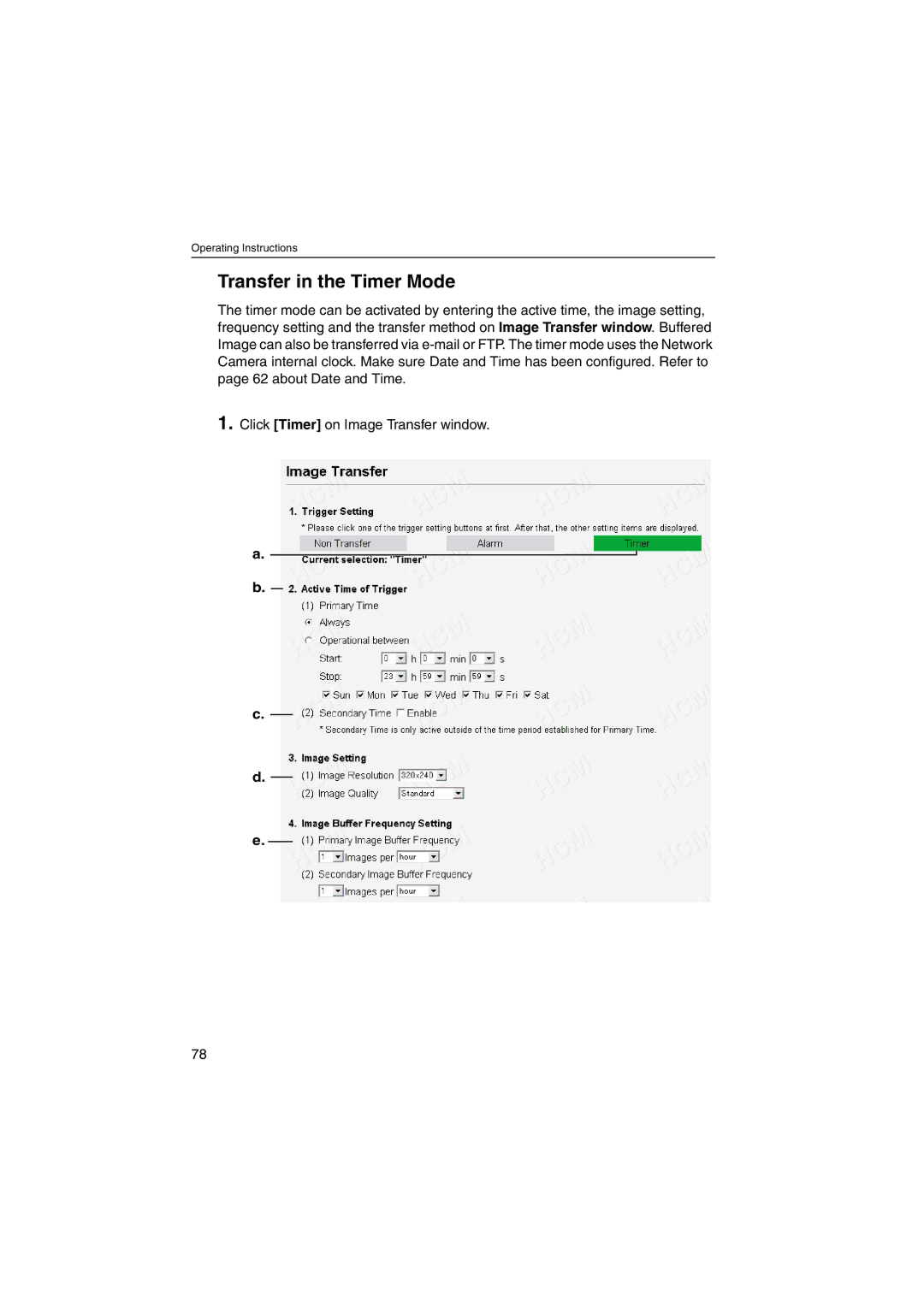 Panasonic KX-HCM250 operating instructions Transfer in the Timer Mode 