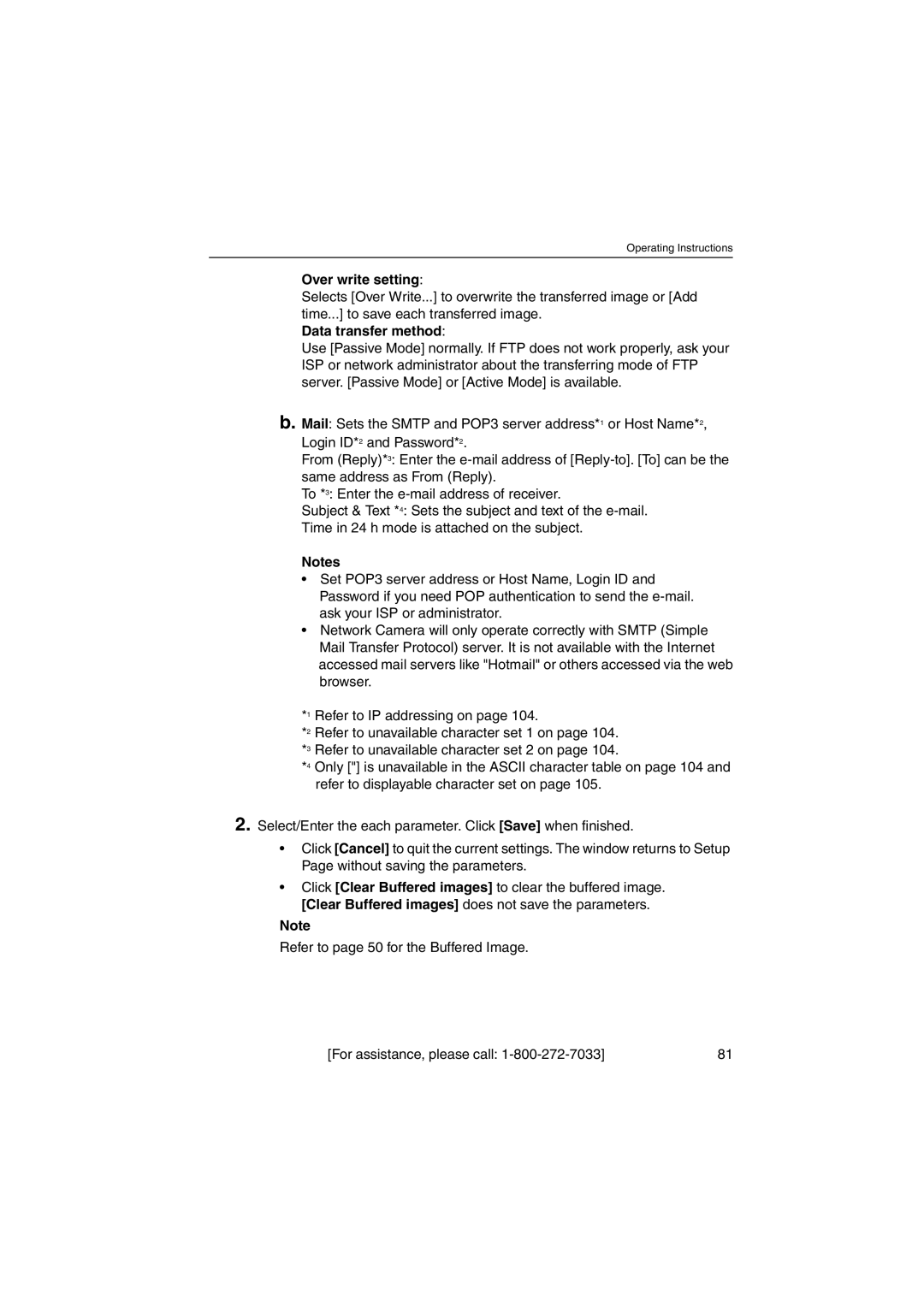 Panasonic KX-HCM250 operating instructions Over write setting 