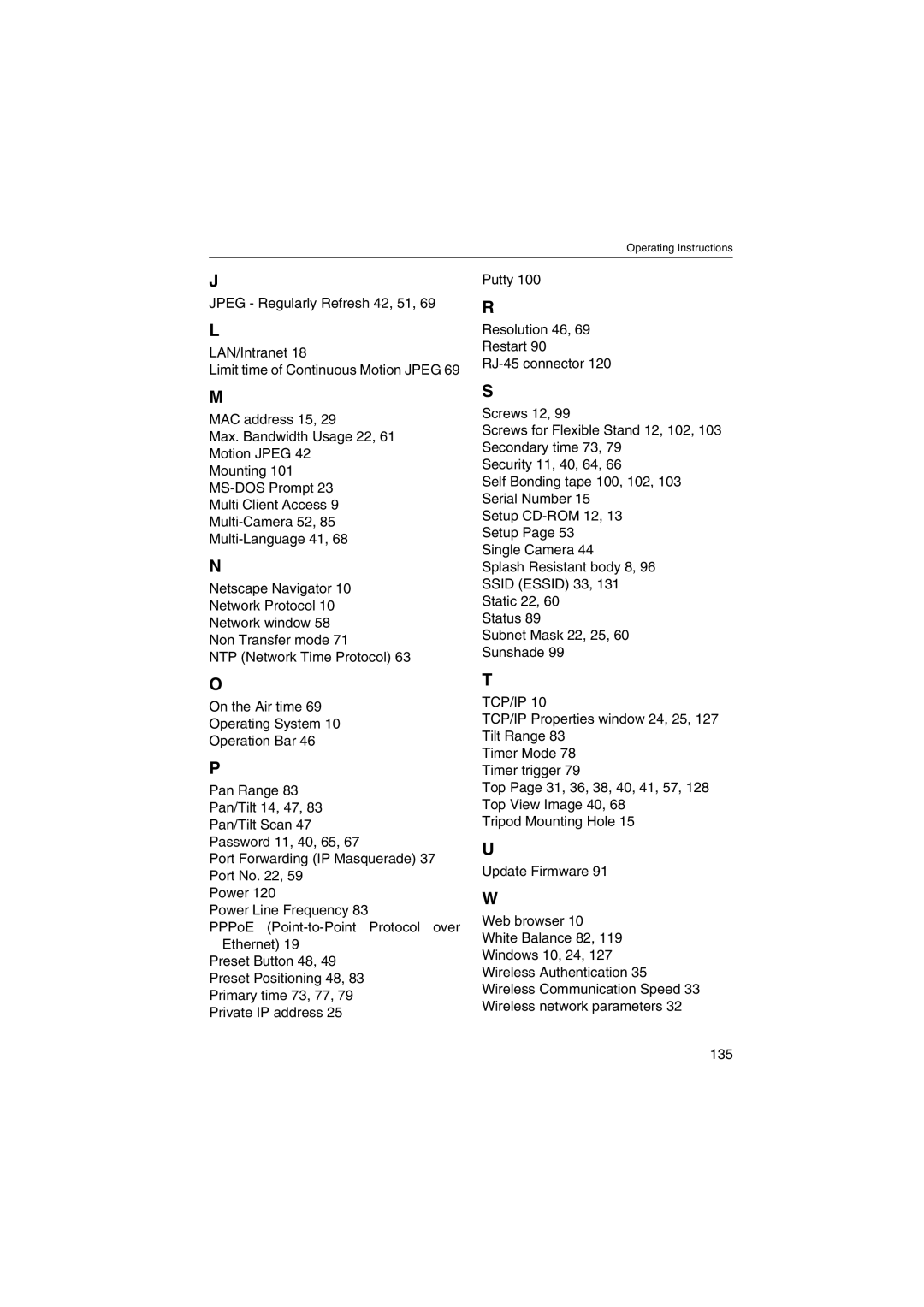 Panasonic KX-HCM270 operating instructions Tcp/Ip 