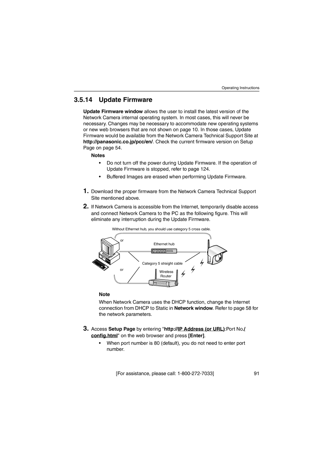 Panasonic KX-HCM270 operating instructions Update Firmware 