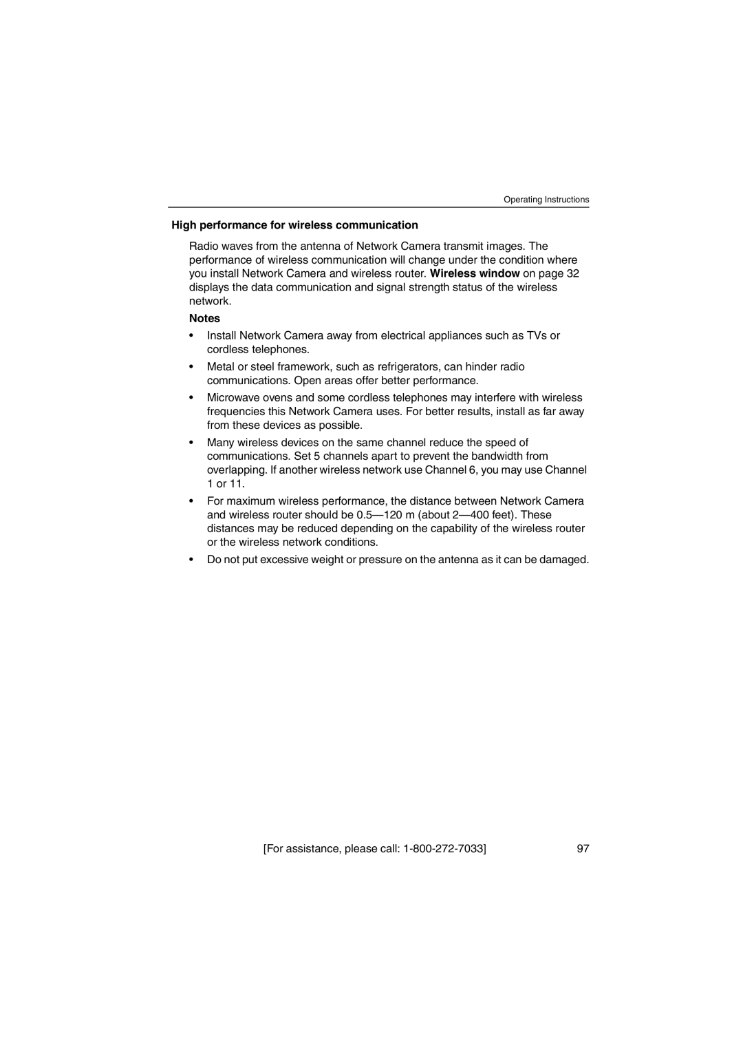 Panasonic KX-HCM270 operating instructions High performance for wireless communication 