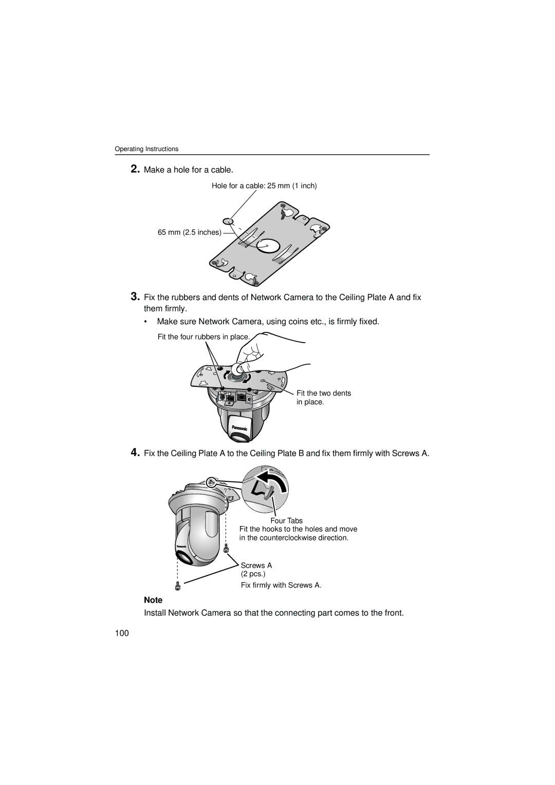 Panasonic KX-HCM280 operating instructions Make a hole for a cable 