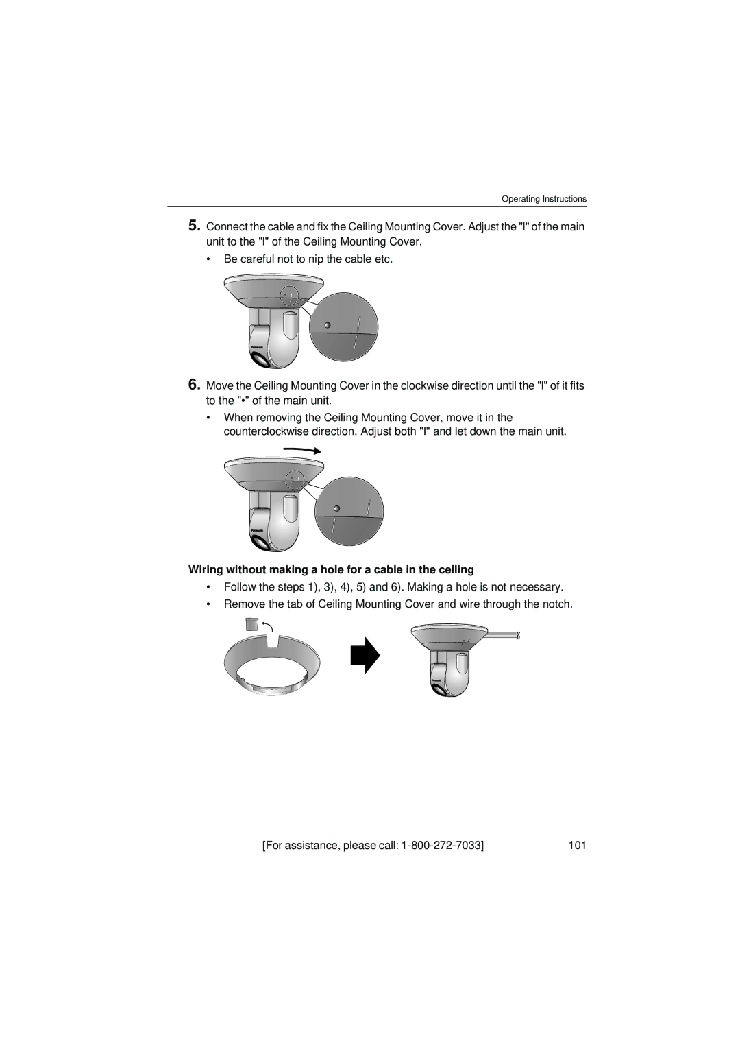 Panasonic KX-HCM280 operating instructions Wiring without making a hole for a cable in the ceiling 