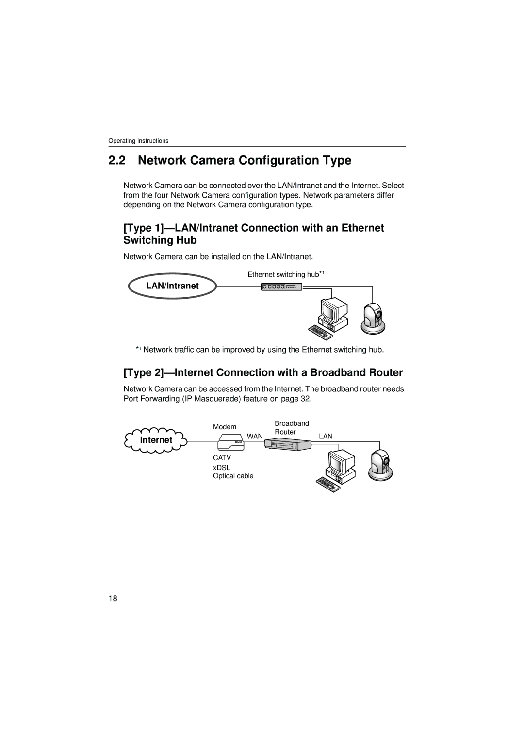 Panasonic KX-HCM280 Network Camera Configuration Type, Type 2-Internet Connection with a Broadband Router 