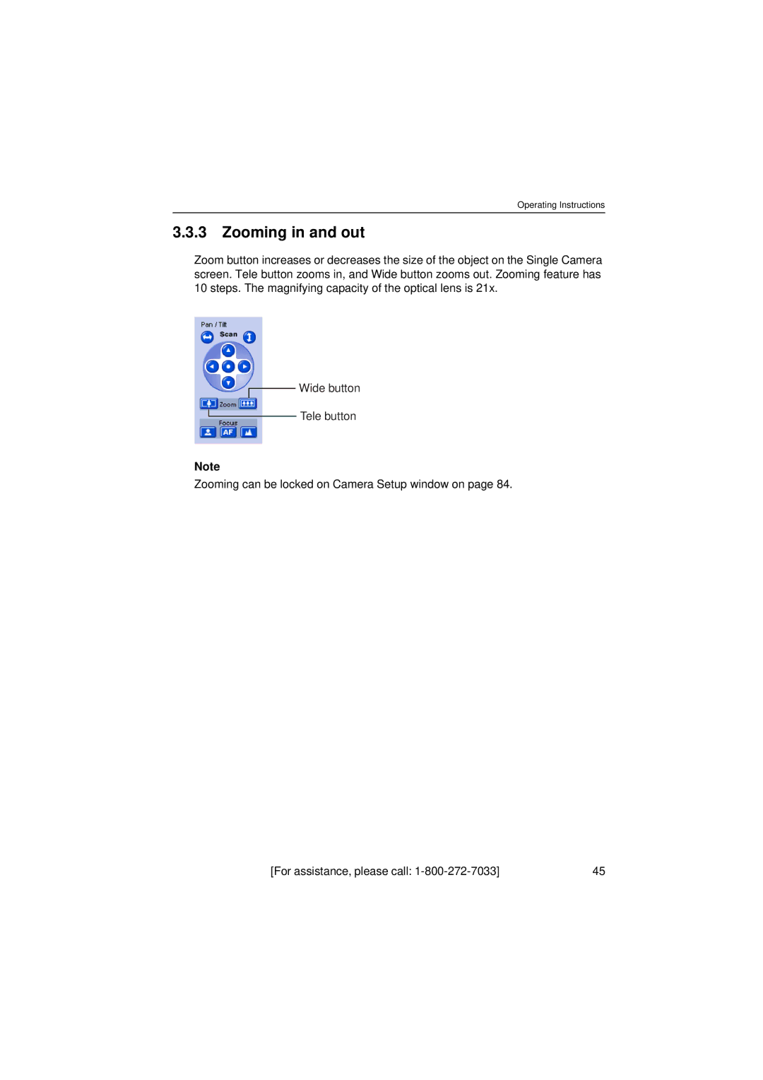 Panasonic KX-HCM280 operating instructions Zooming in and out 