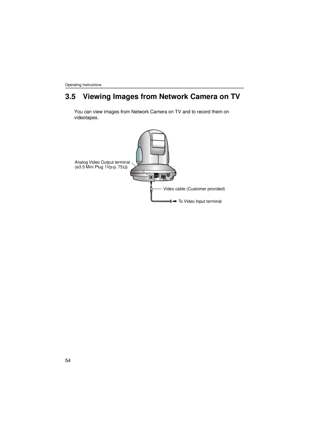 Panasonic KX-HCM280 operating instructions Viewing Images from Network Camera on TV 