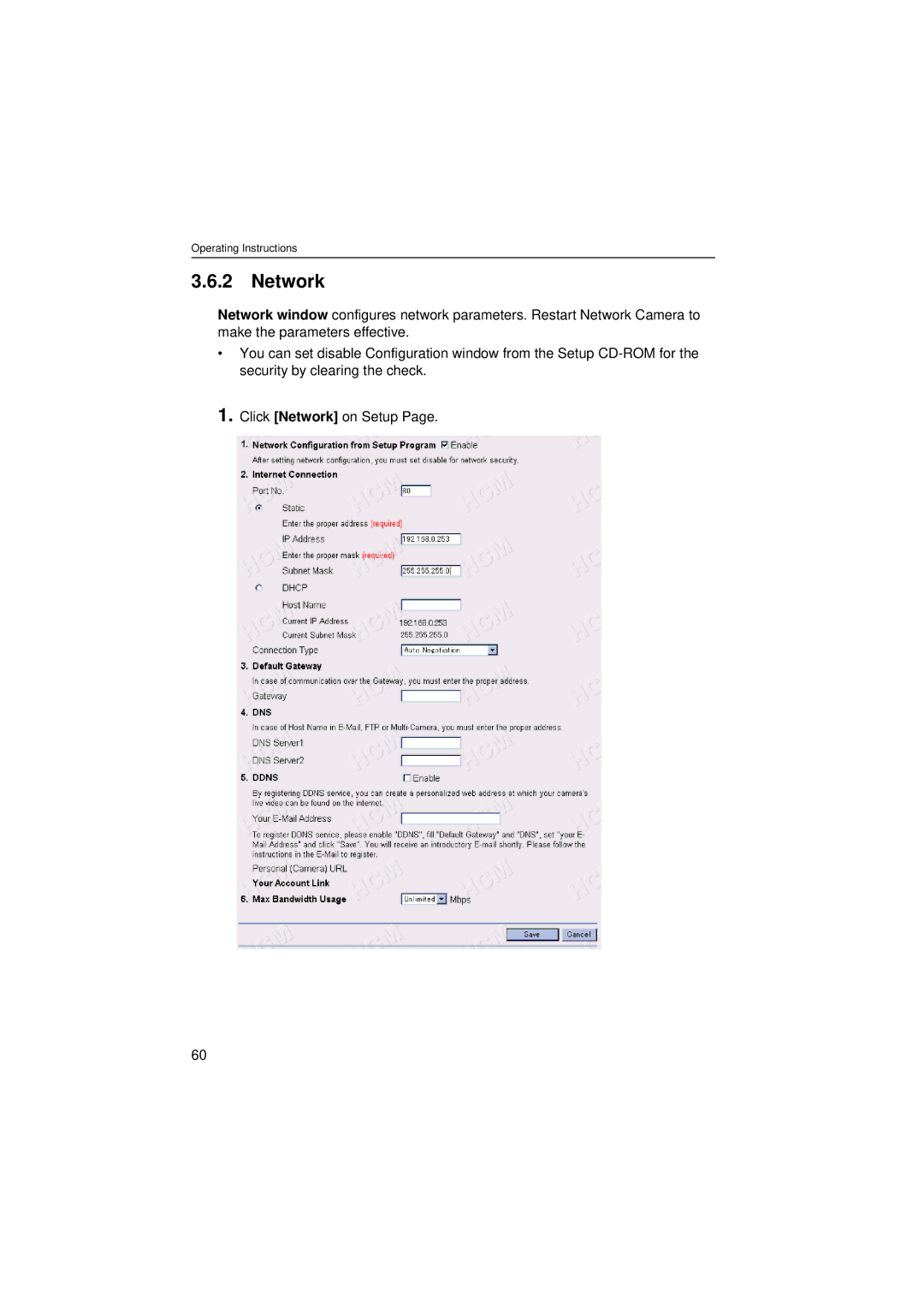 Panasonic KX-HCM280 operating instructions Network 