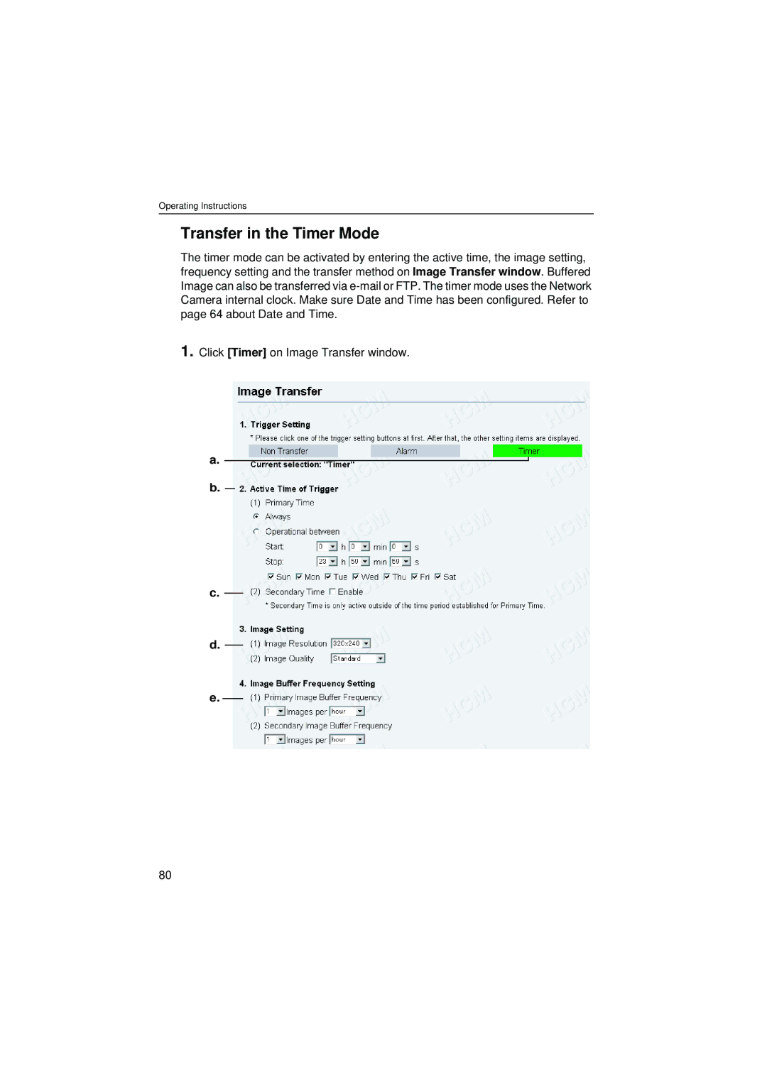 Panasonic KX-HCM280 operating instructions Transfer in the Timer Mode 