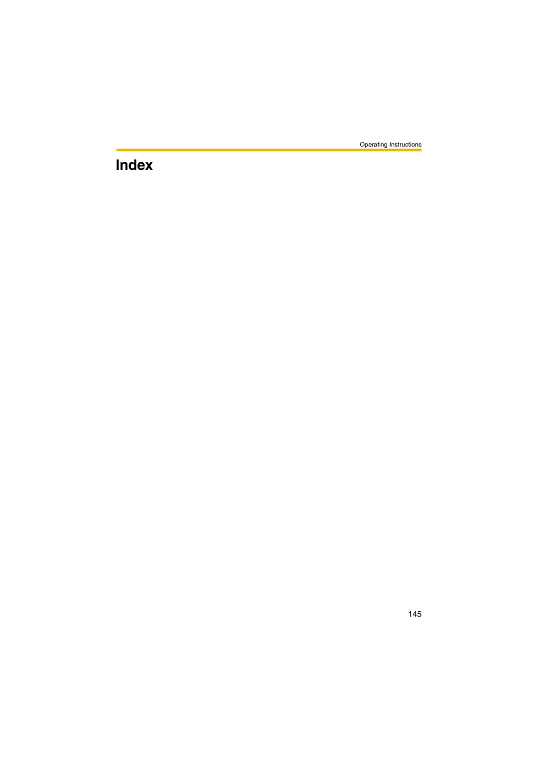 Panasonic KX-HCM280A operating instructions Index 