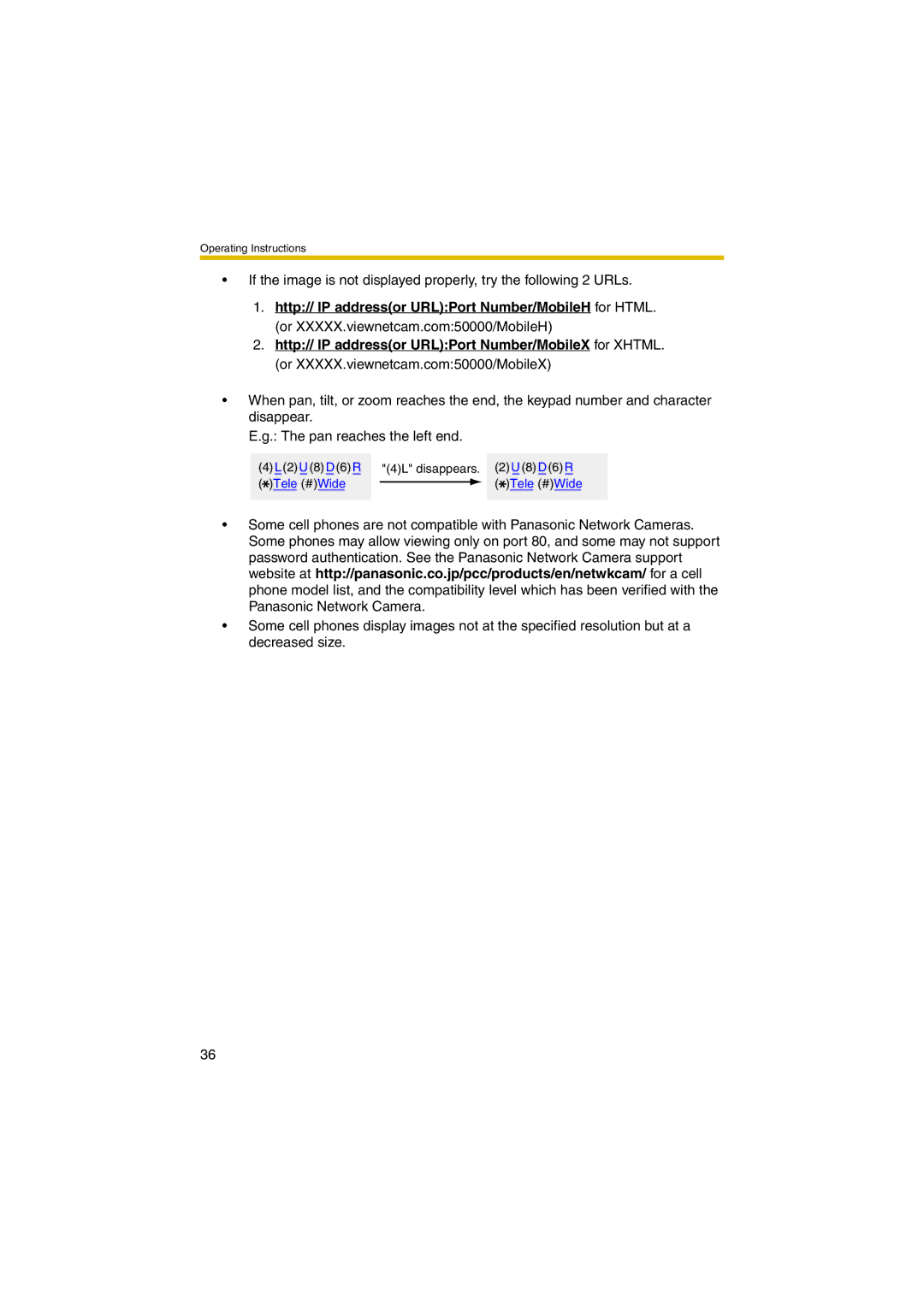 Panasonic KX-HCM280A operating instructions Tele # Wide 