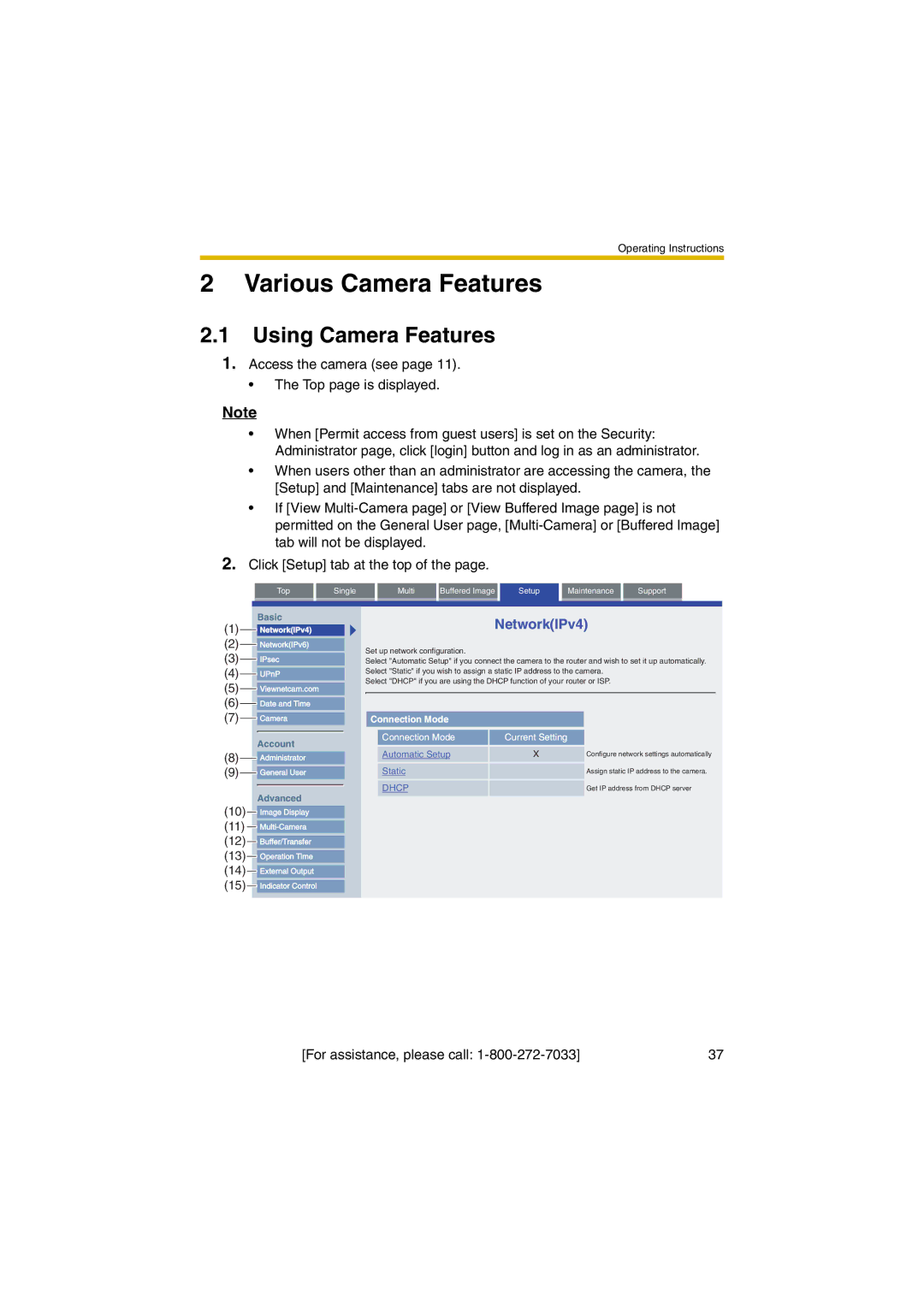 Panasonic KX-HCM280A operating instructions Various Camera Features, Using Camera Features 