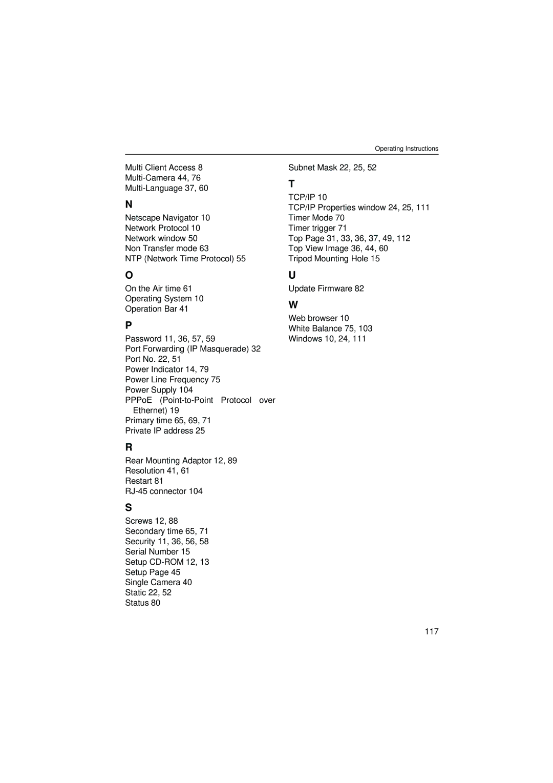 Panasonic KX-HCM8 operating instructions Tcp/Ip 