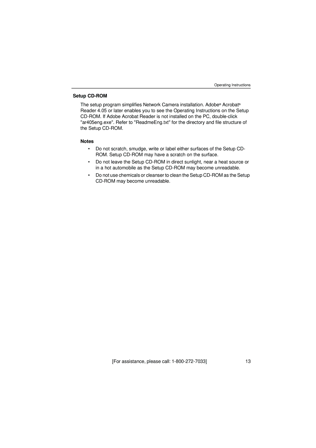 Panasonic KX-HCM8 operating instructions Setup CD-ROM 