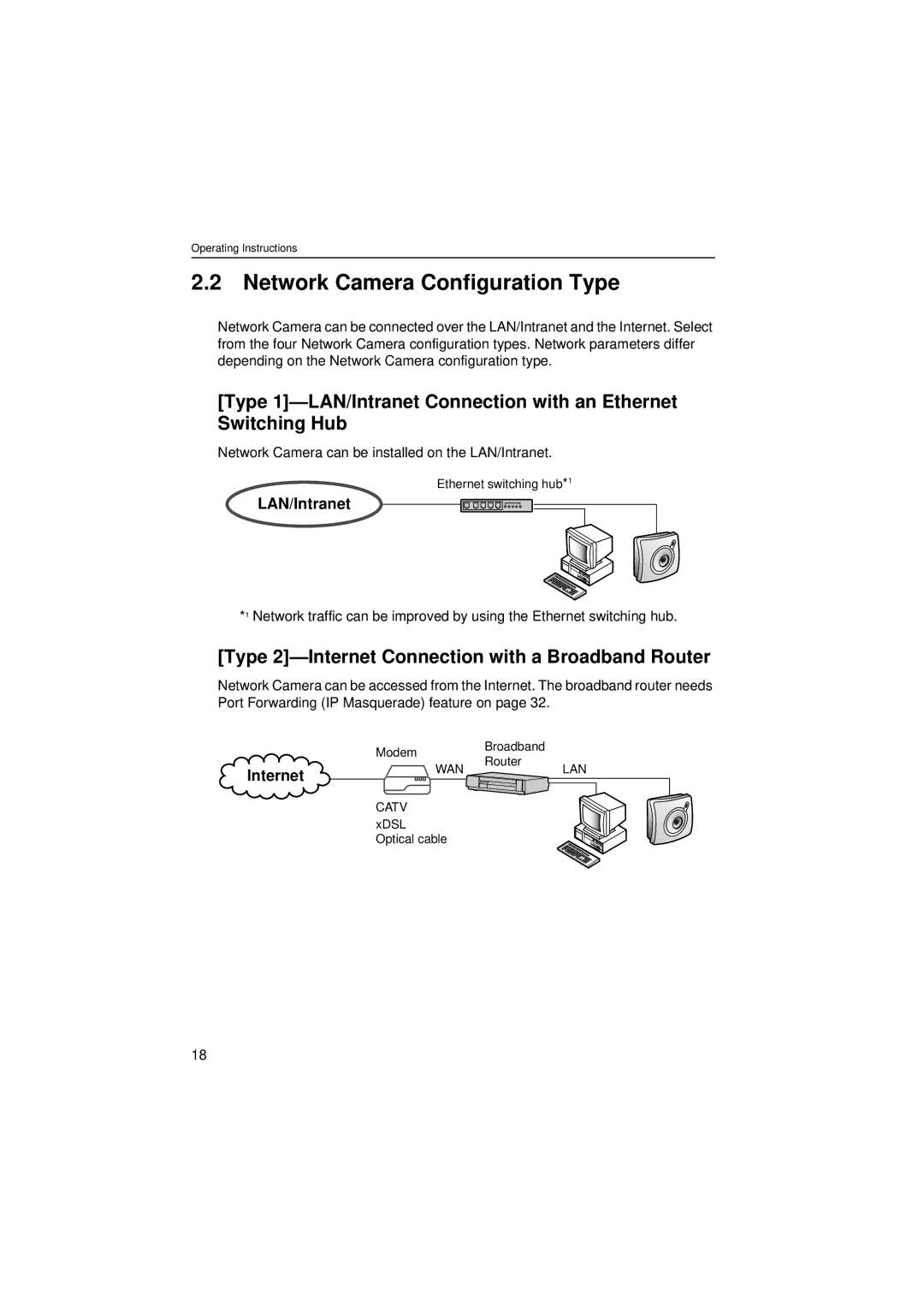 Panasonic KX-HCM8 Network Camera Configuration Type, Type 2-Internet Connection with a Broadband Router 