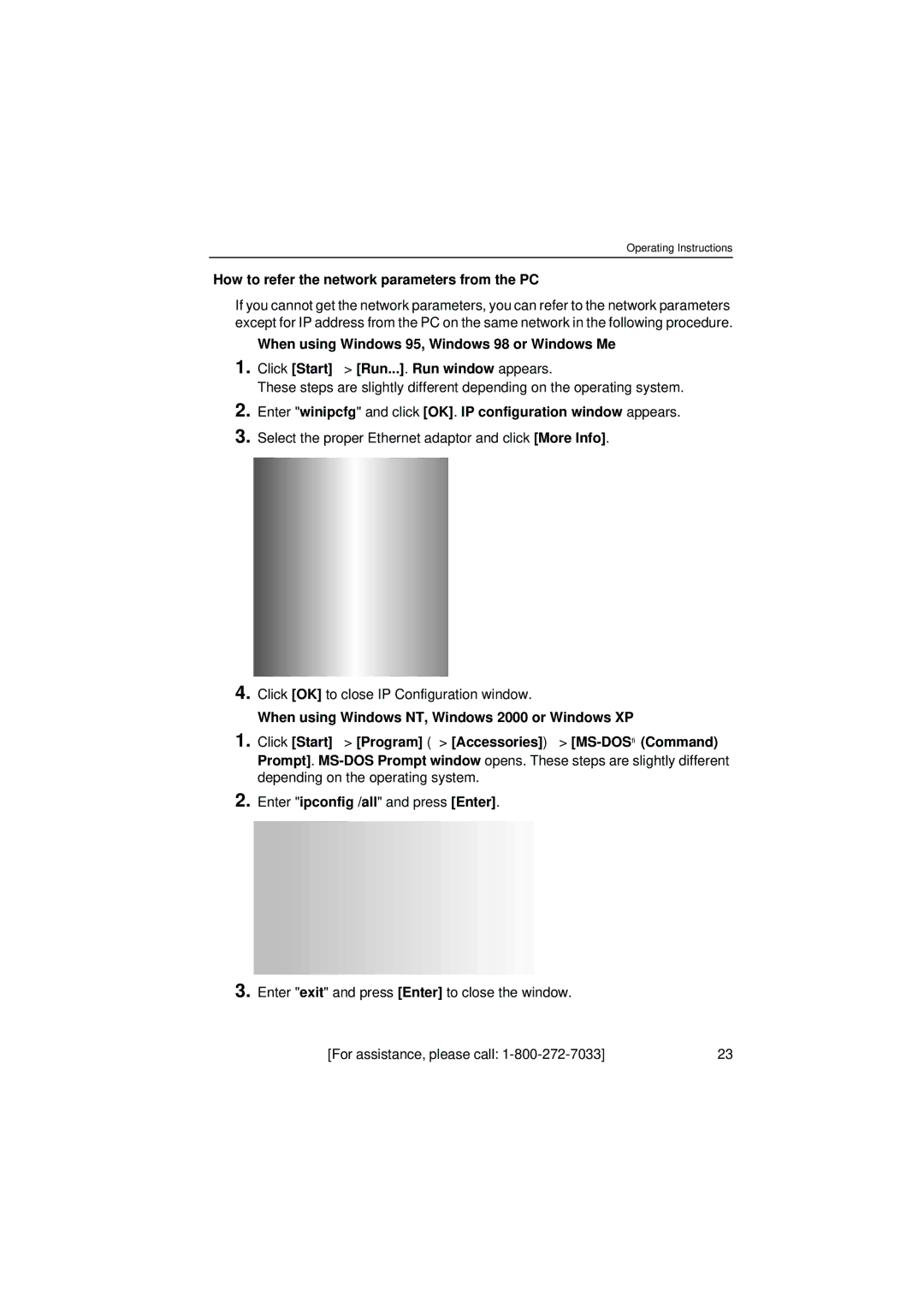 Panasonic KX-HCM8 operating instructions How to refer the network parameters from the PC 