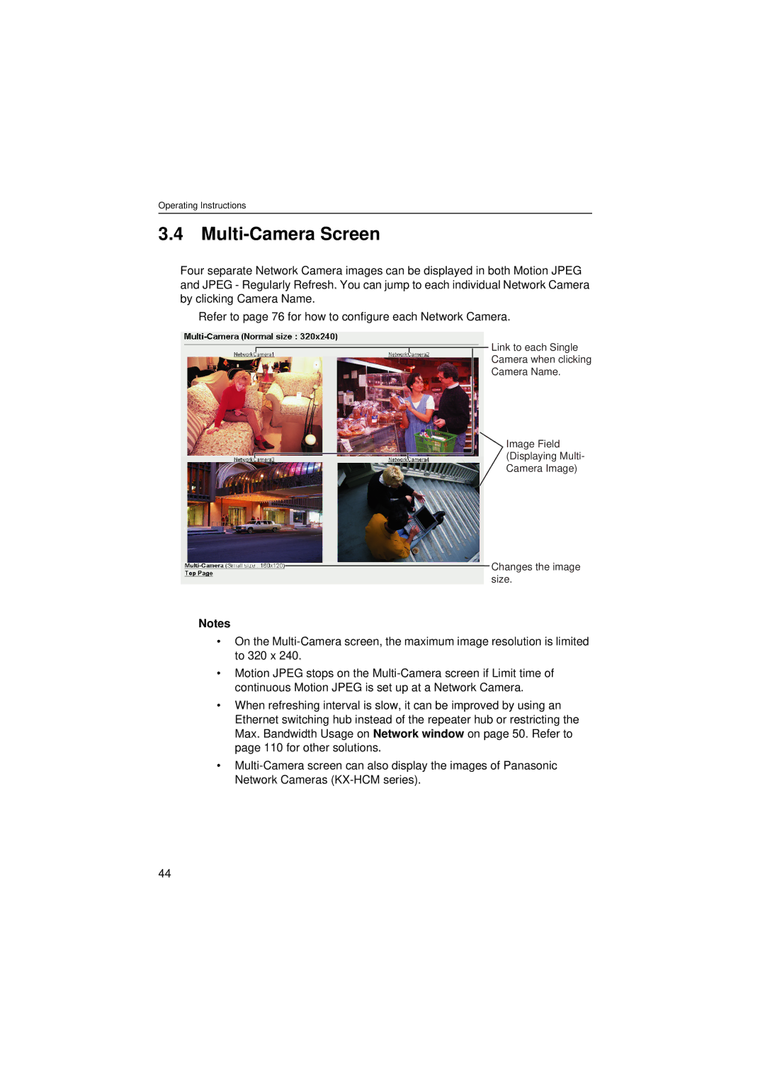 Panasonic KX-HCM8 operating instructions Multi-Camera Screen 