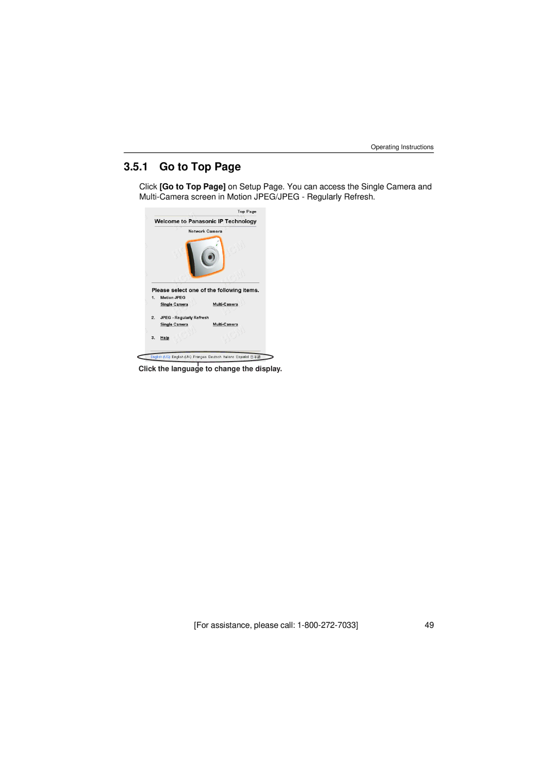 Panasonic KX-HCM8 operating instructions Go to Top 