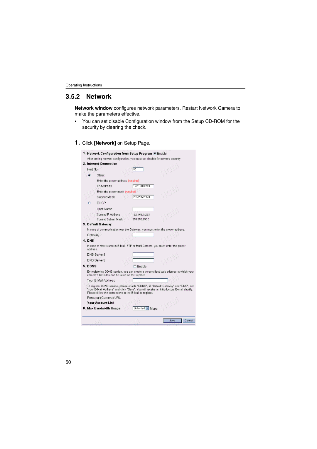 Panasonic KX-HCM8 operating instructions Network 