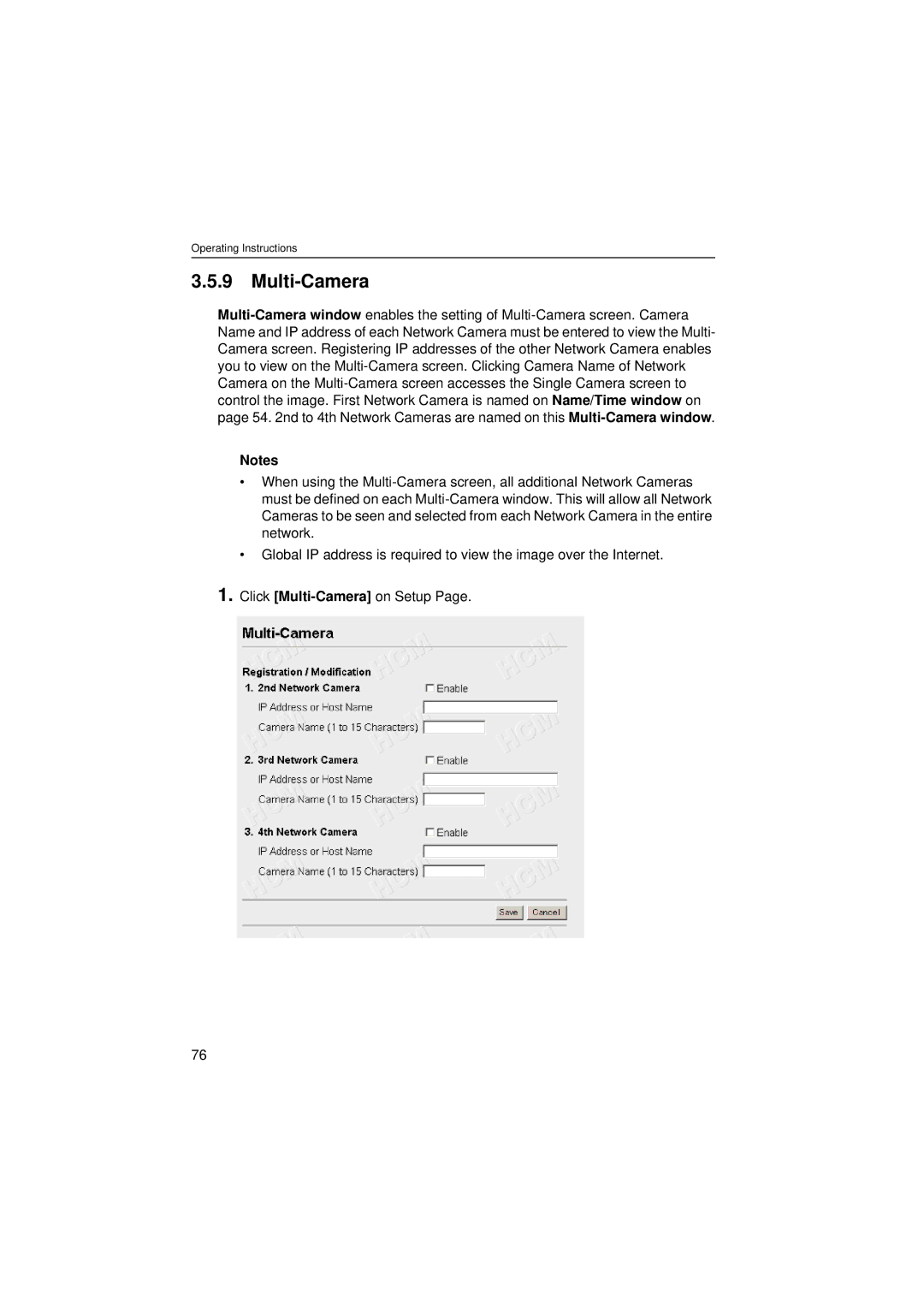 Panasonic KX-HCM8 operating instructions Multi-Camera 