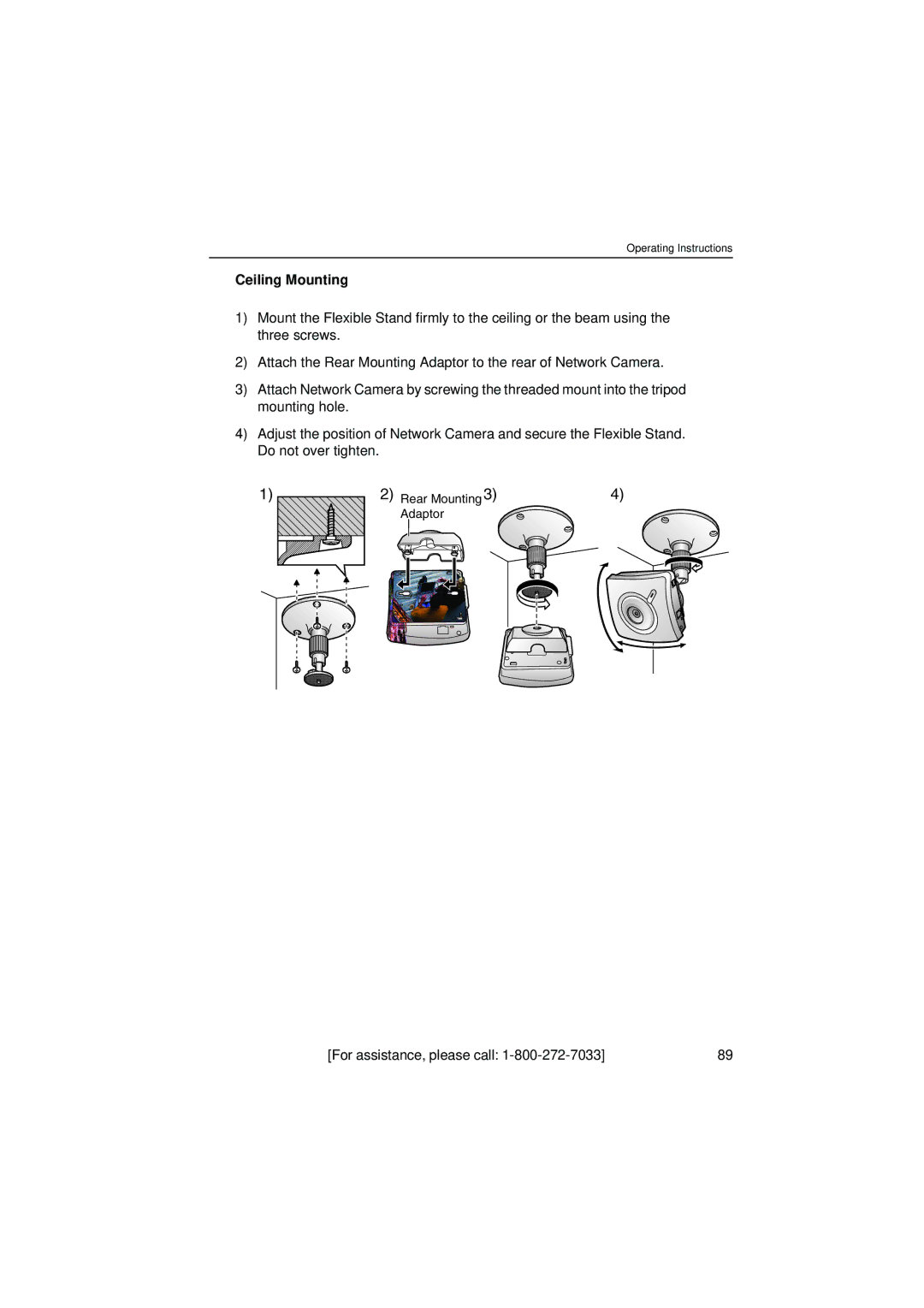 Panasonic KX-HCM8 operating instructions Ceiling Mounting 