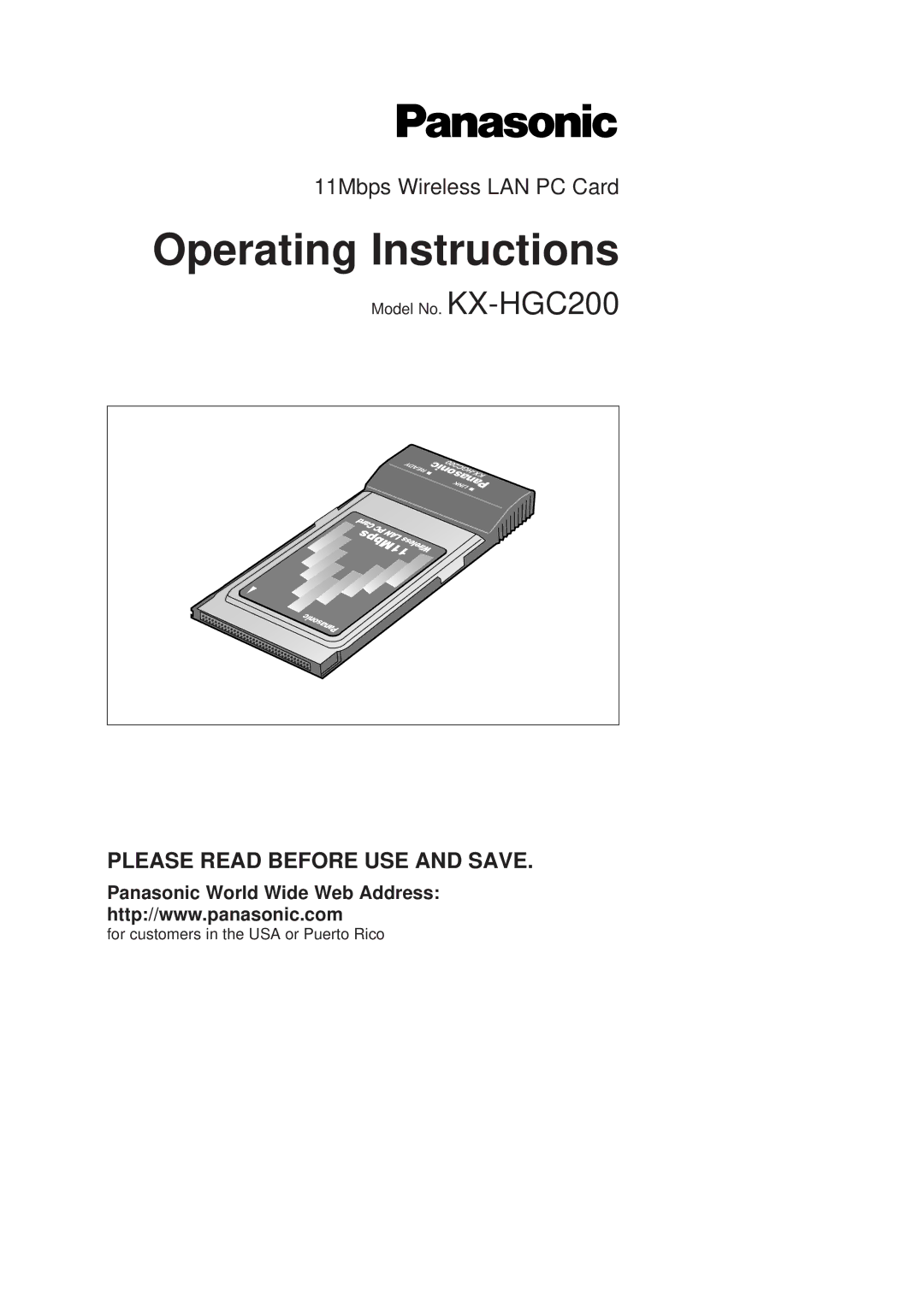 Panasonic KX-HGC200 operating instructions Operating Instructions 